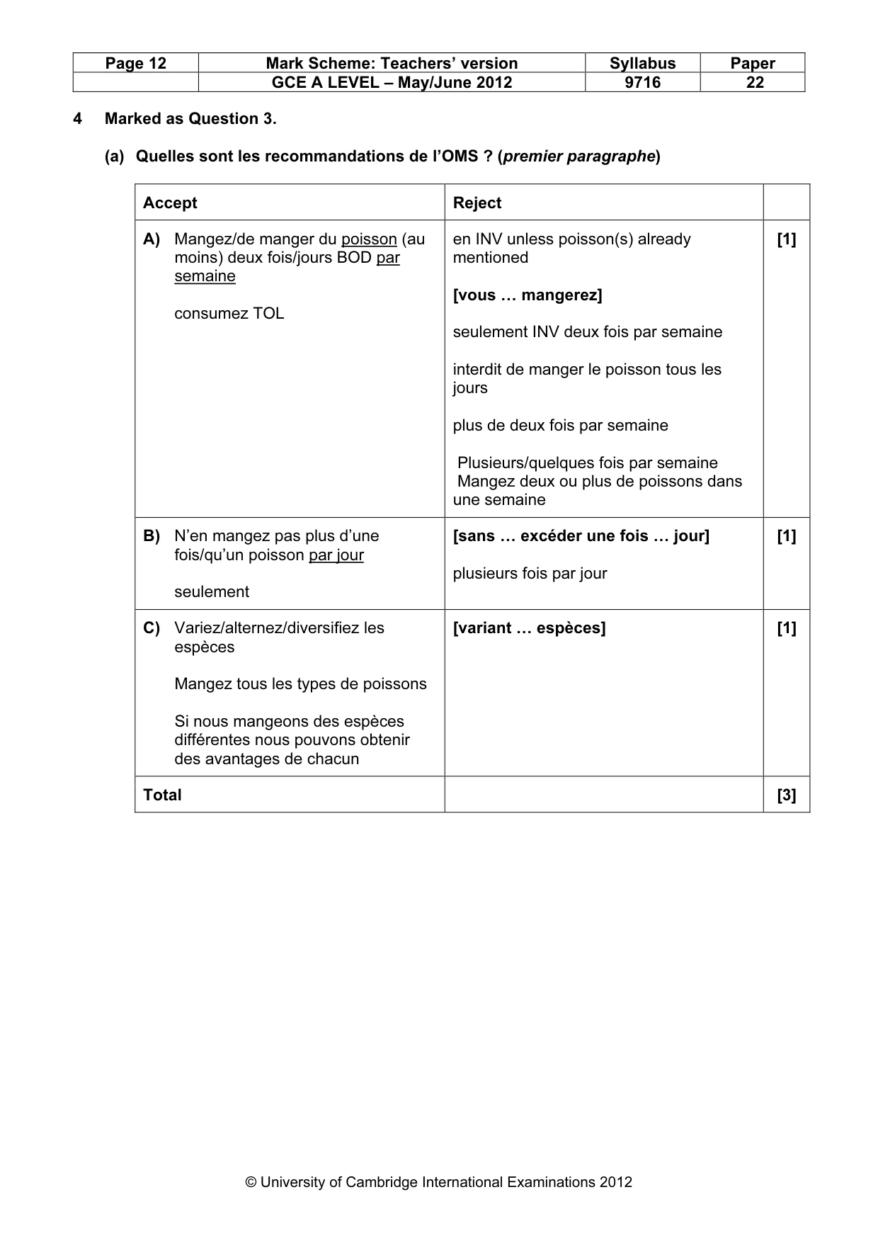 Mark scheme, page 12 of 19