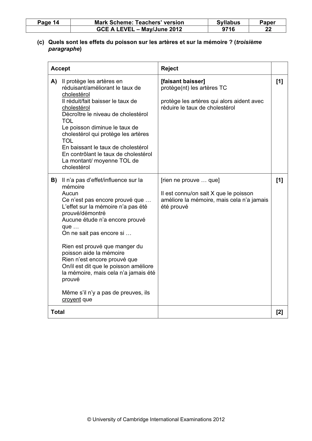 Mark scheme, page 14 of 19