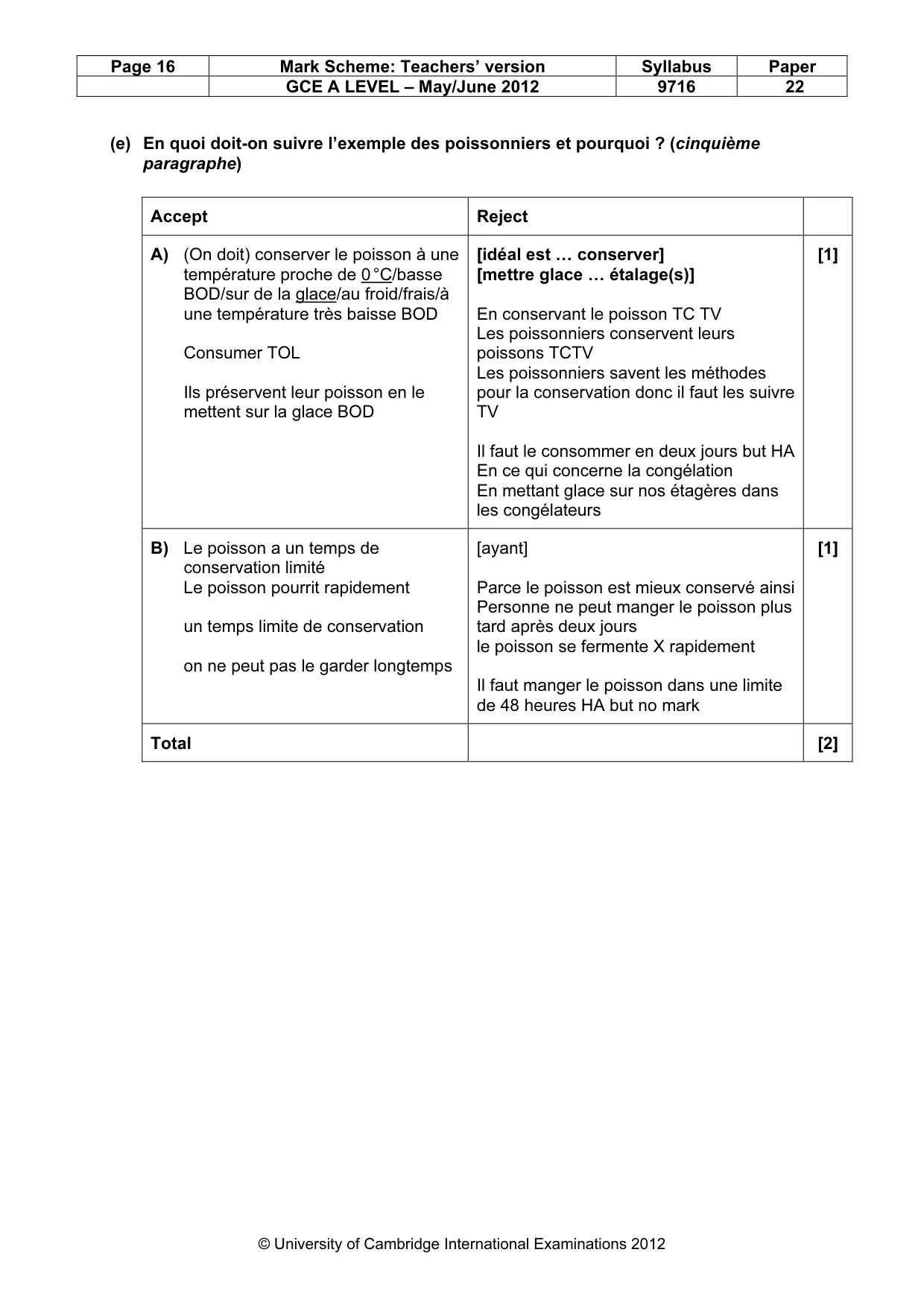 Mark scheme, page 16 of 19