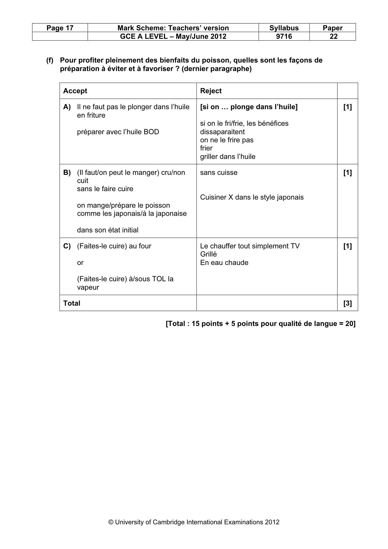 Mark scheme, page 17 of 19