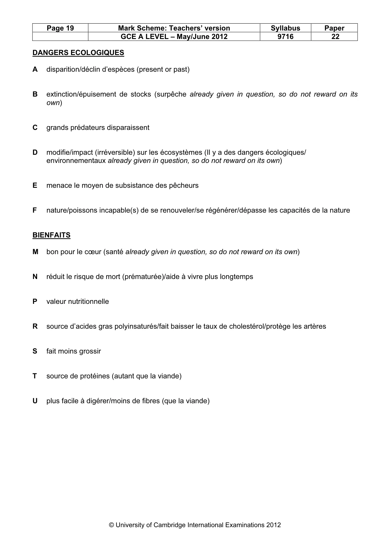 Mark scheme, page 19 of 19