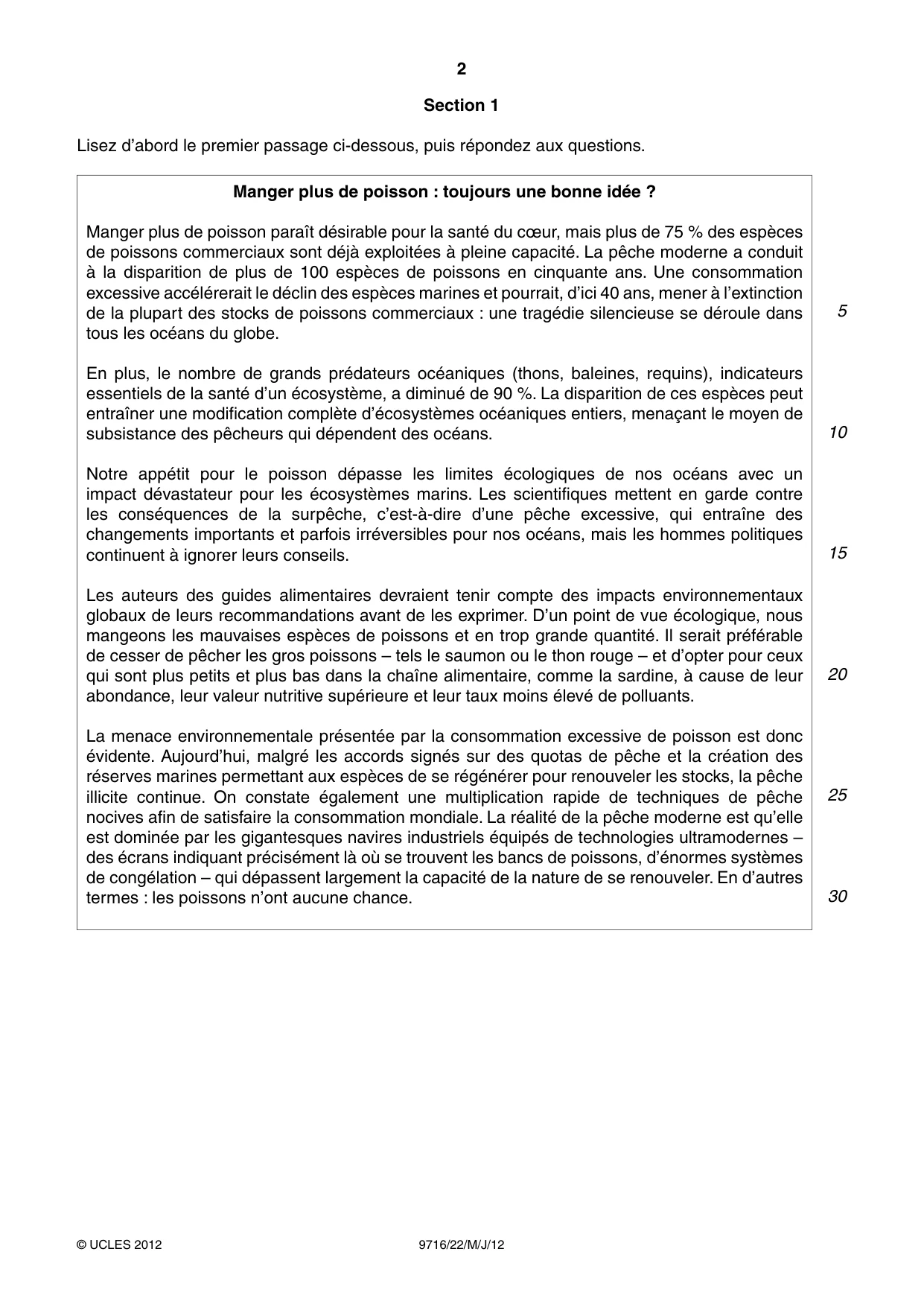 Cambridge A Level French (A Level only) 9716 2012 May/June Paper 2 · Variant 2 question paper, page 2 of 8