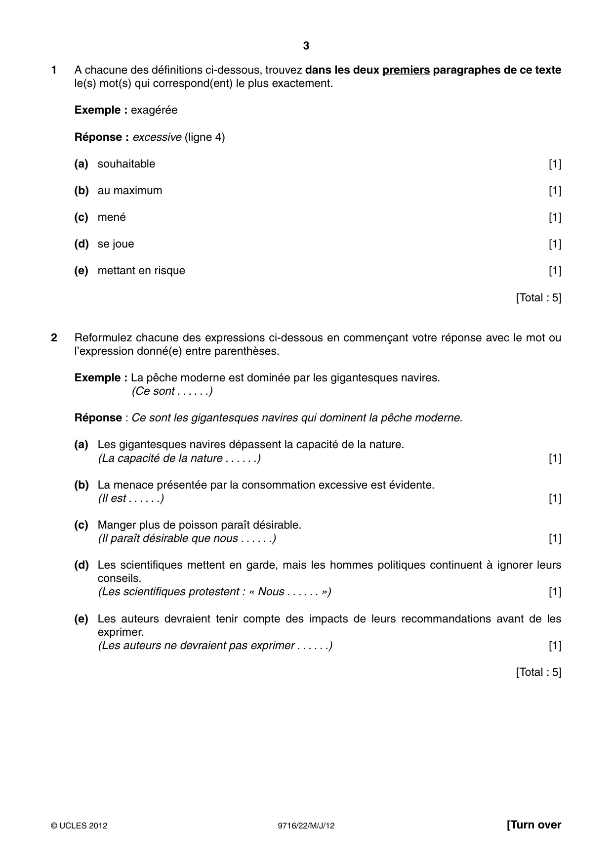 Cambridge A Level French (A Level only) 9716 2012 May/June Paper 2 · Variant 2 question paper, page 3 of 8