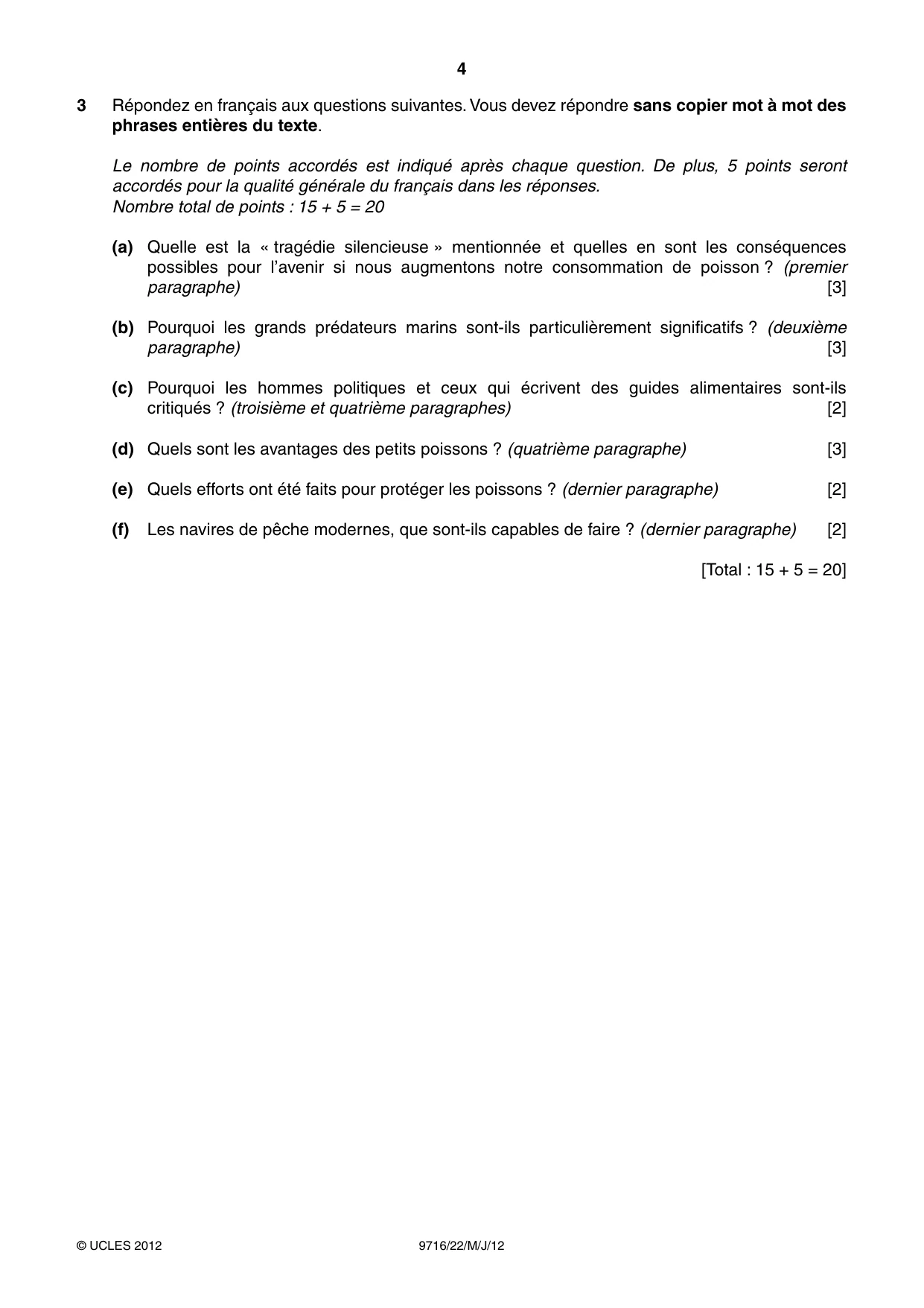 Cambridge A Level French (A Level only) 9716 2012 May/June Paper 2 · Variant 2 question paper, page 4 of 8