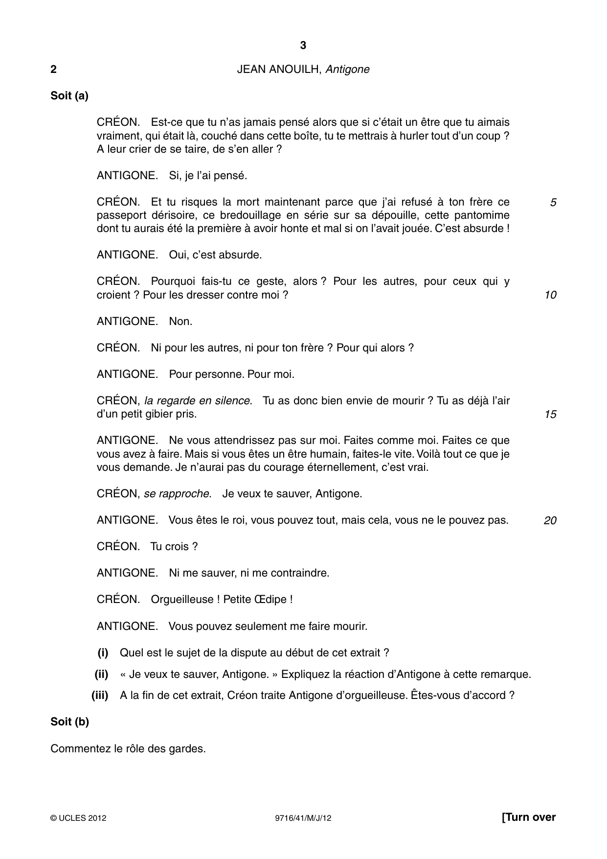 Cambridge A Level French (A Level only) 9716 2012 May/June Paper 4 · Variant 1 question paper, page 3 of 8