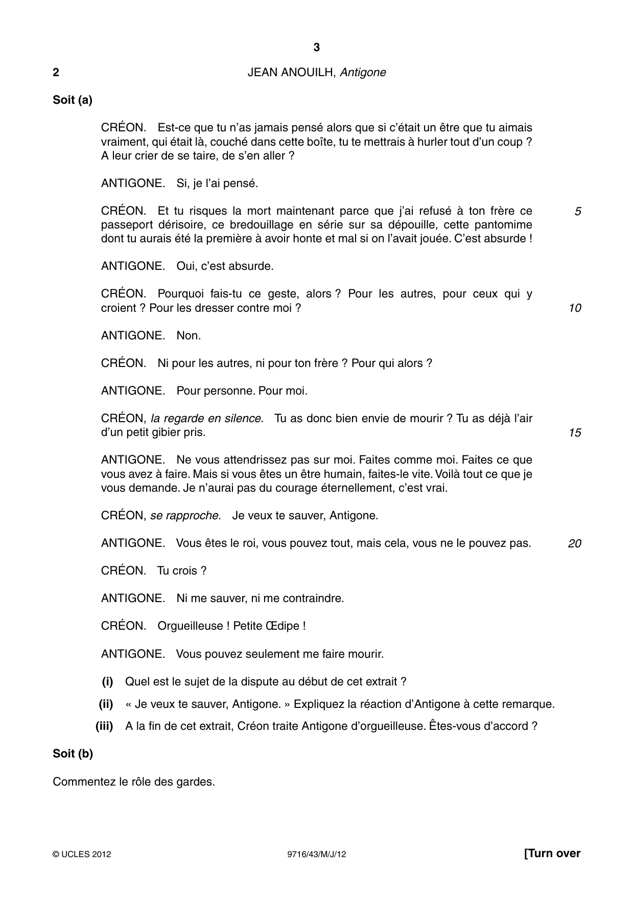 Cambridge A Level French (A Level only) 9716 2012 May/June Paper 4 · Variant 3 question paper, page 3 of 8