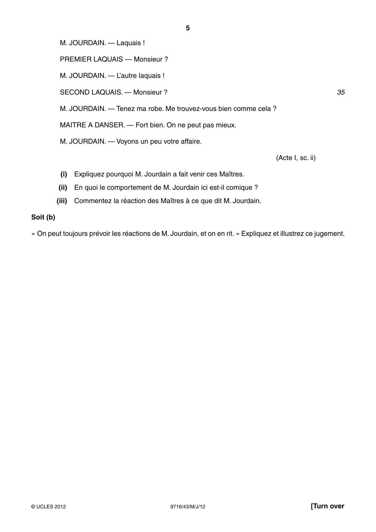 Cambridge A Level French (A Level only) 9716 2012 May/June Paper 4 · Variant 3 question paper, page 5 of 8