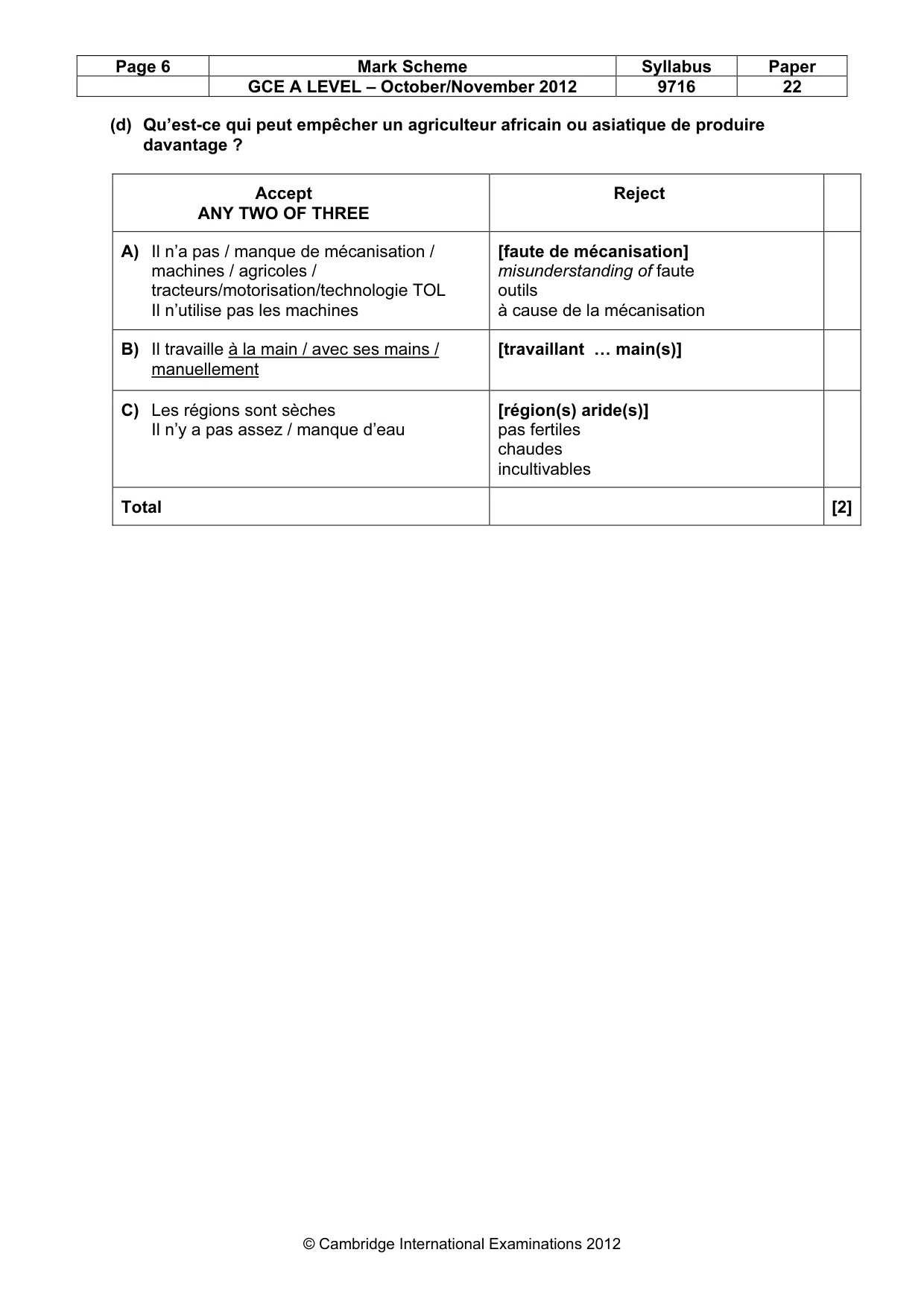 Mark scheme, page 6 of 13