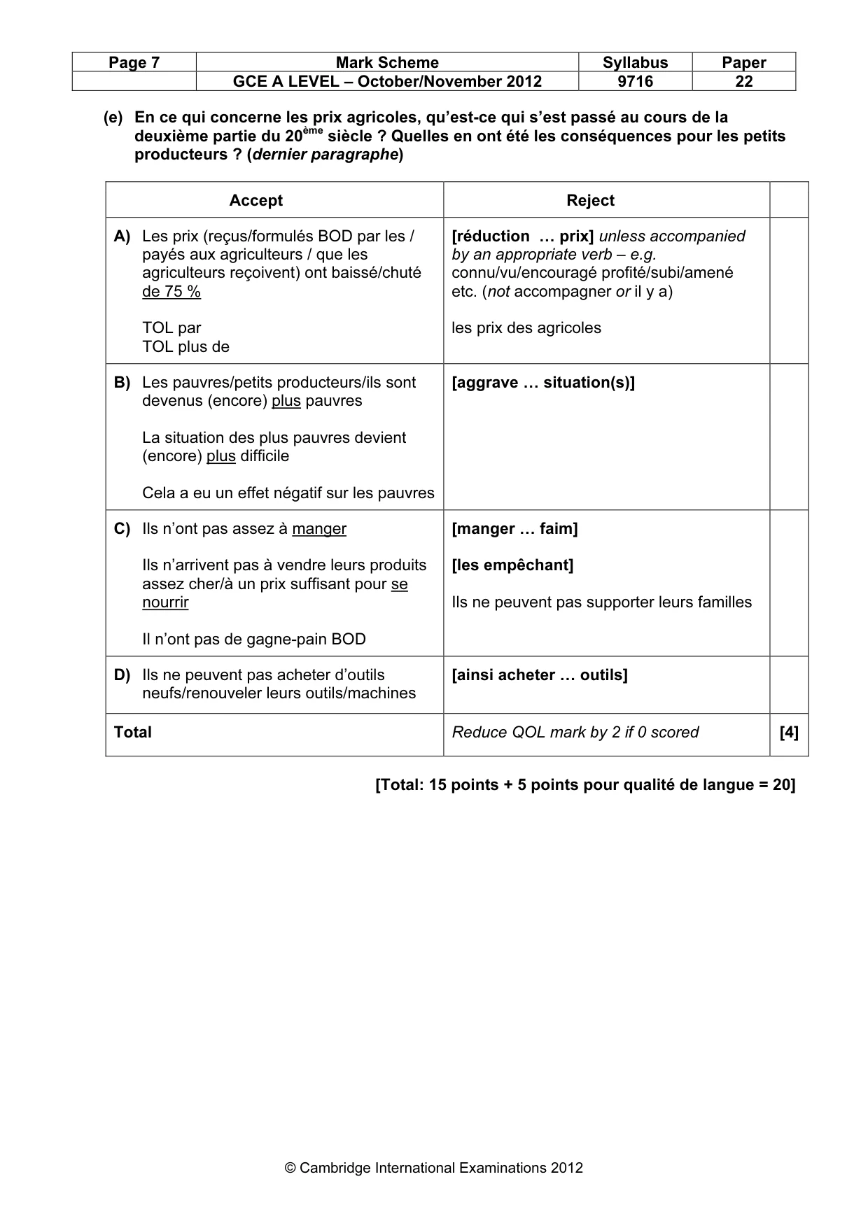 Mark scheme, page 7 of 13