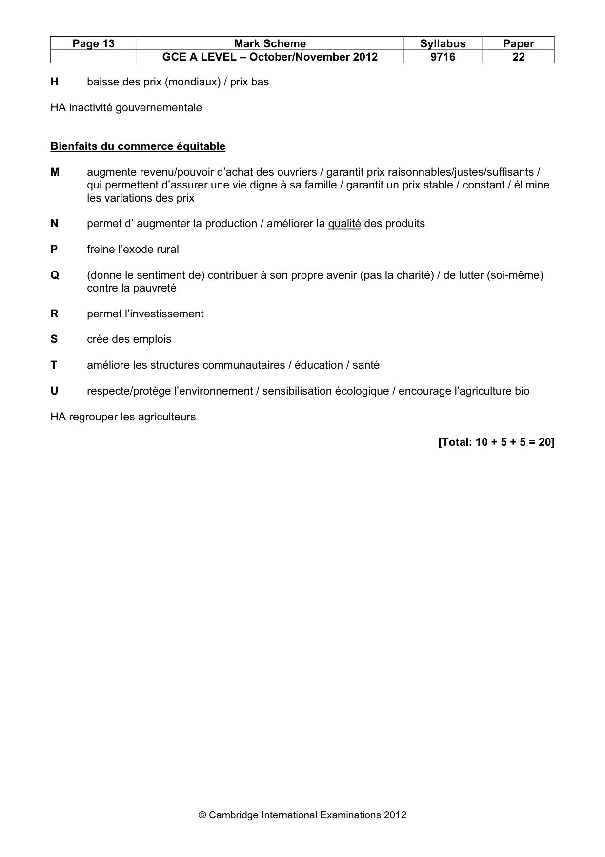 Mark scheme, page 13 of 13