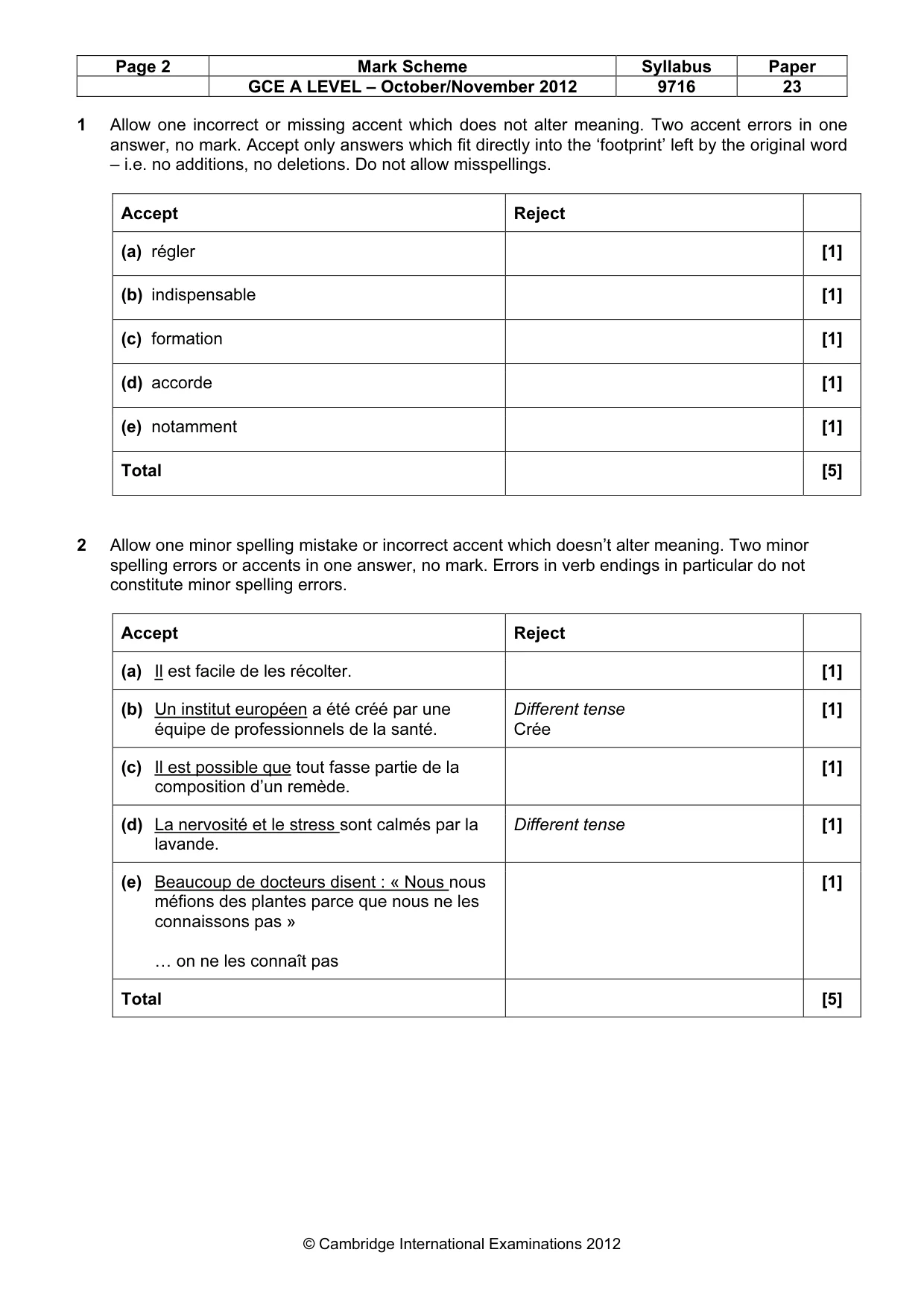 Mark scheme, page 2 of 12