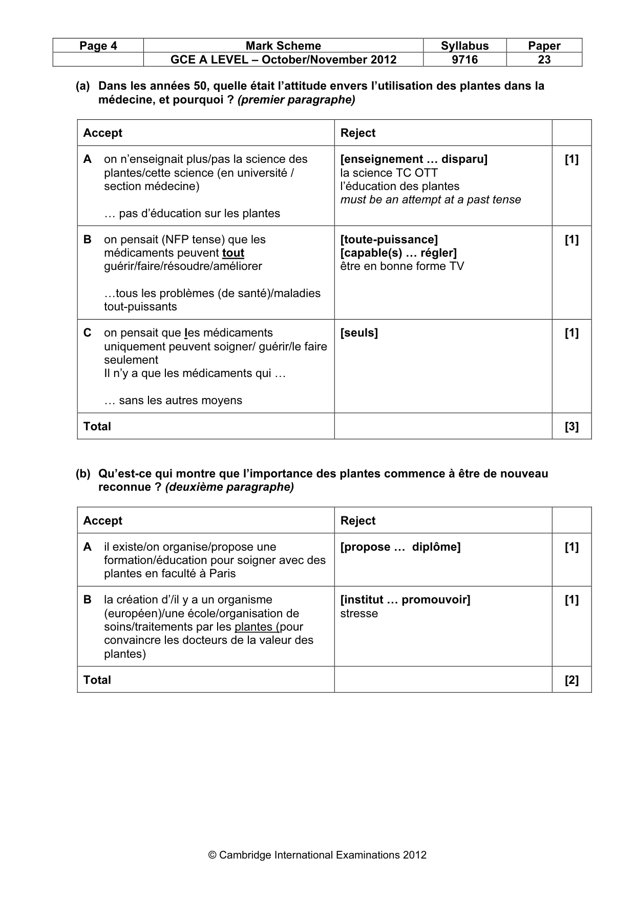 Mark scheme, page 4 of 12