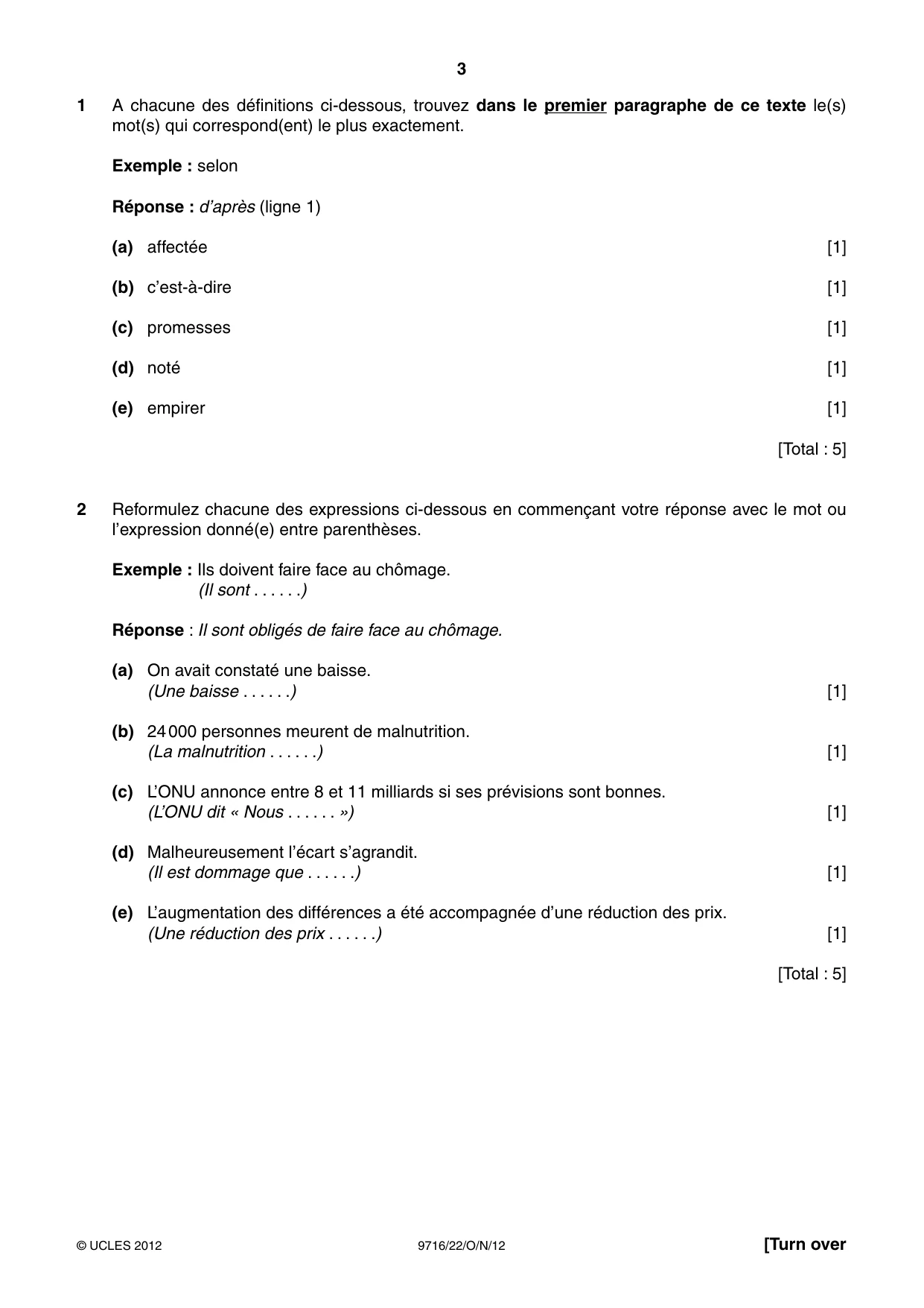 Cambridge A Level French (A Level only) 9716 2012 Oct/Nov Paper 2 · Variant 2 question paper, page 3 of 8