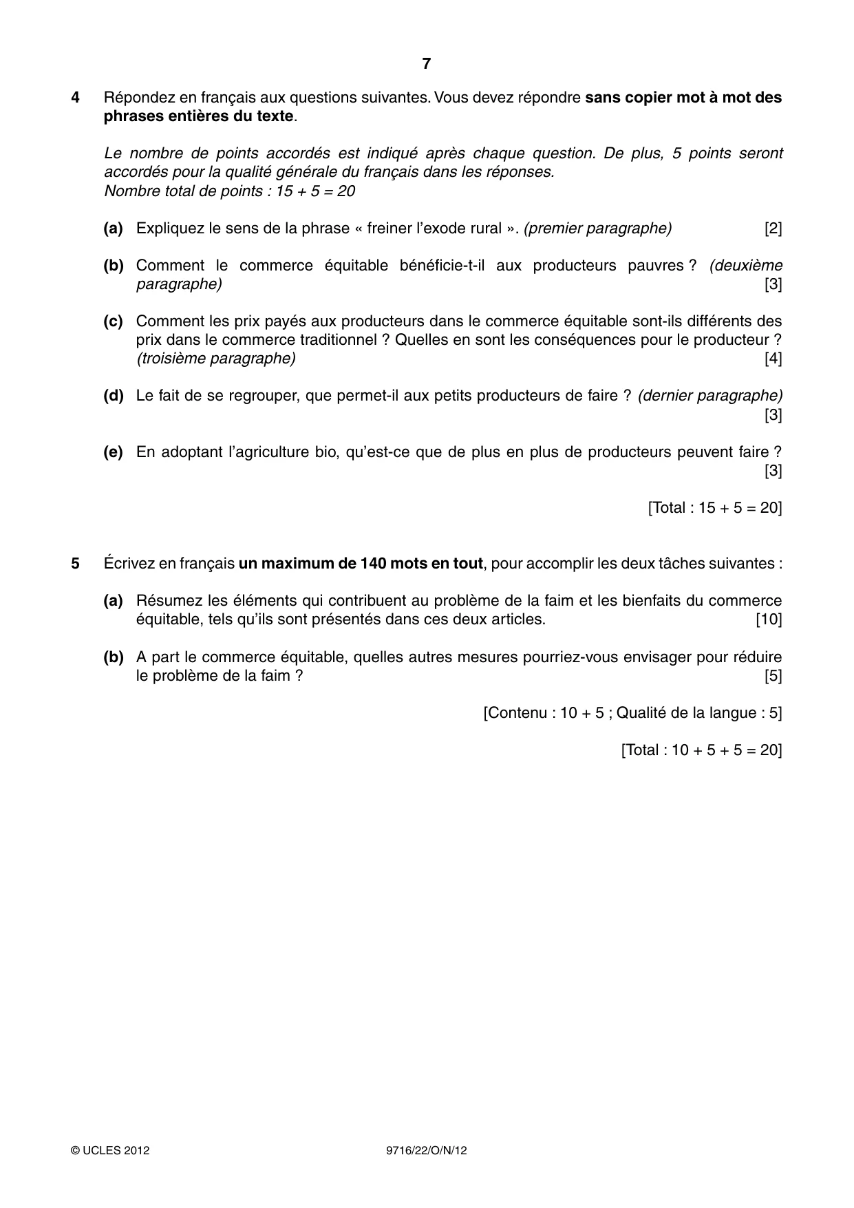 Cambridge A Level French (A Level only) 9716 2012 Oct/Nov Paper 2 · Variant 2 question paper, page 7 of 8