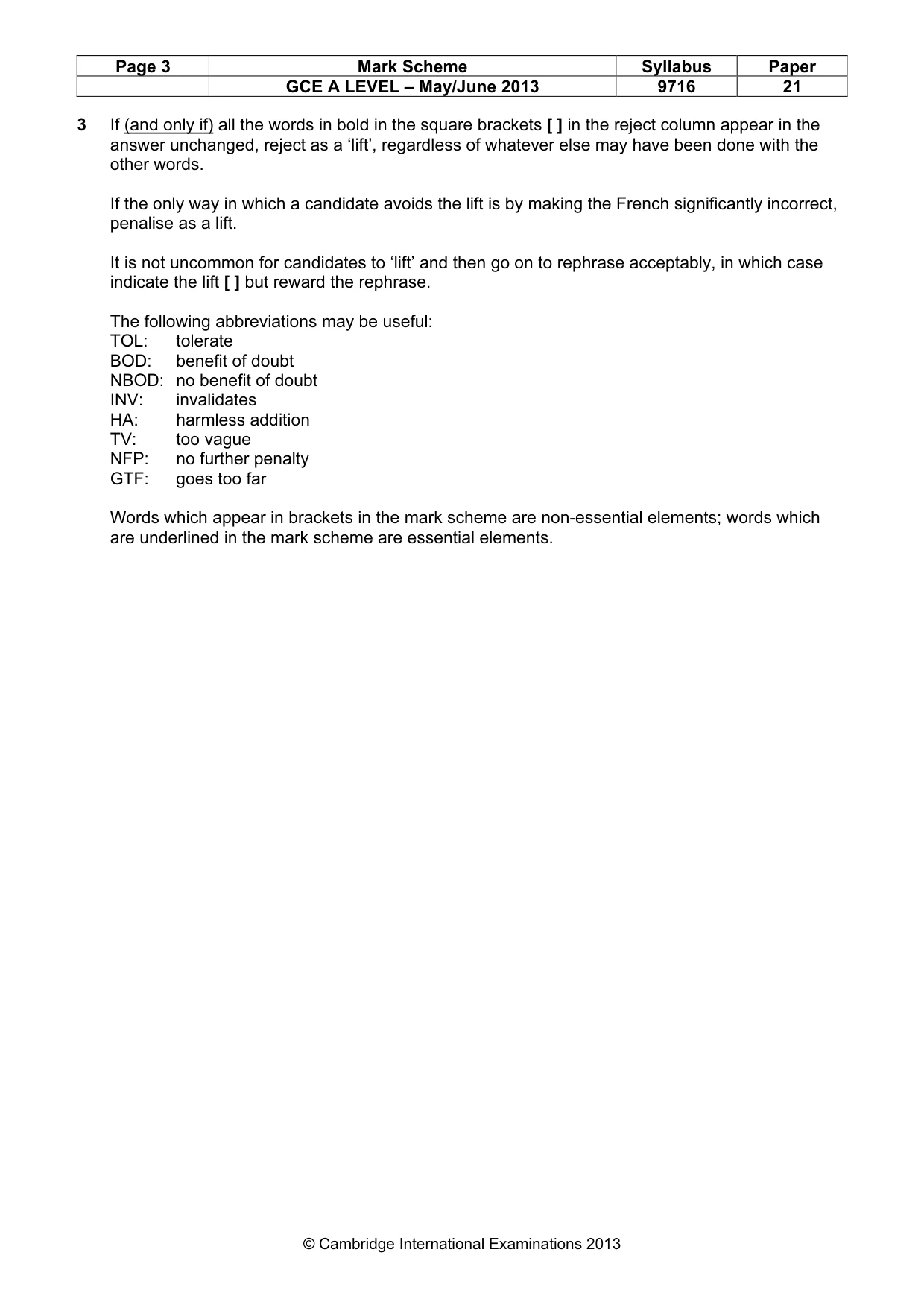 Mark scheme, page 3 of 12