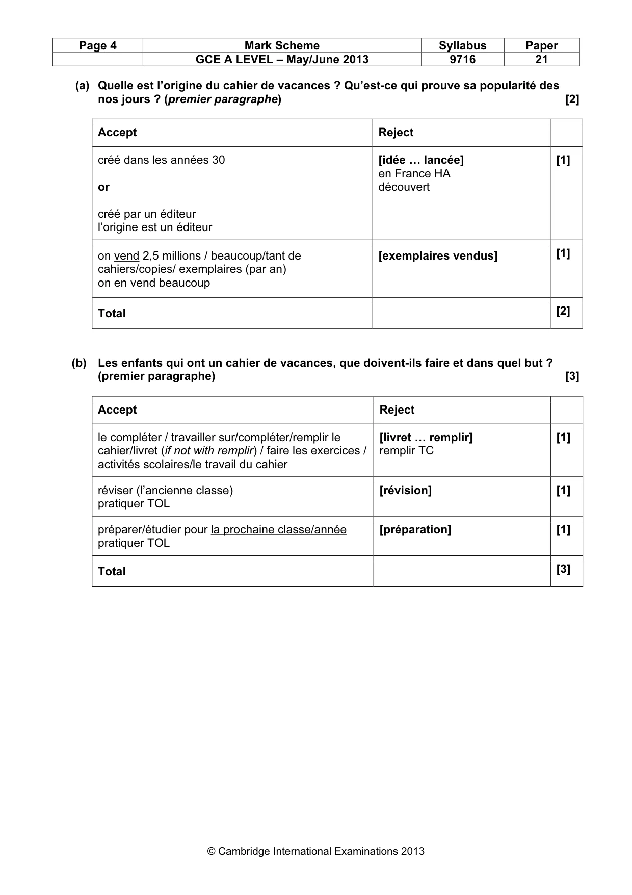Mark scheme, page 4 of 12