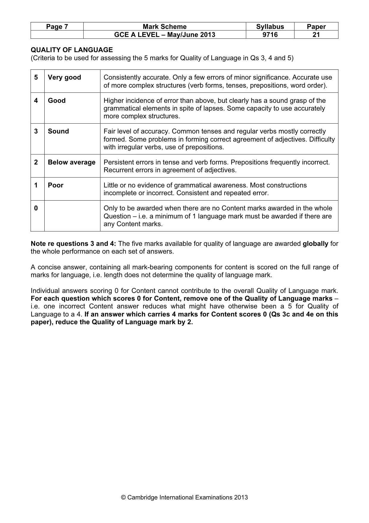 Mark scheme, page 7 of 12