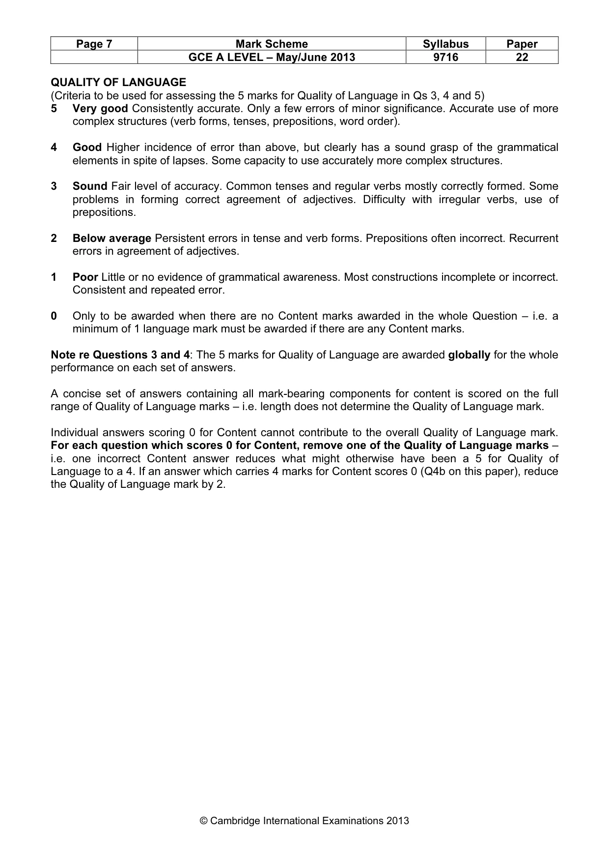 Mark scheme, page 7 of 12
