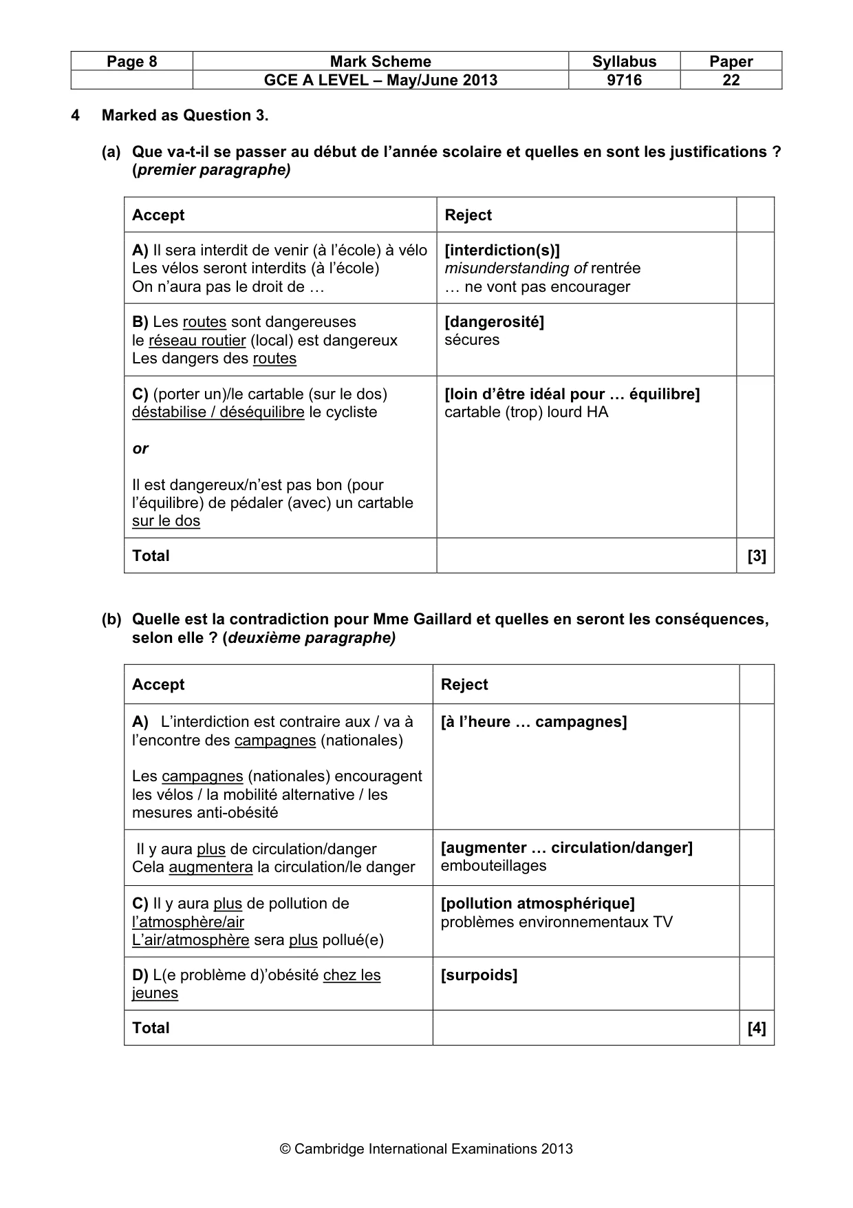 Mark scheme, page 8 of 12