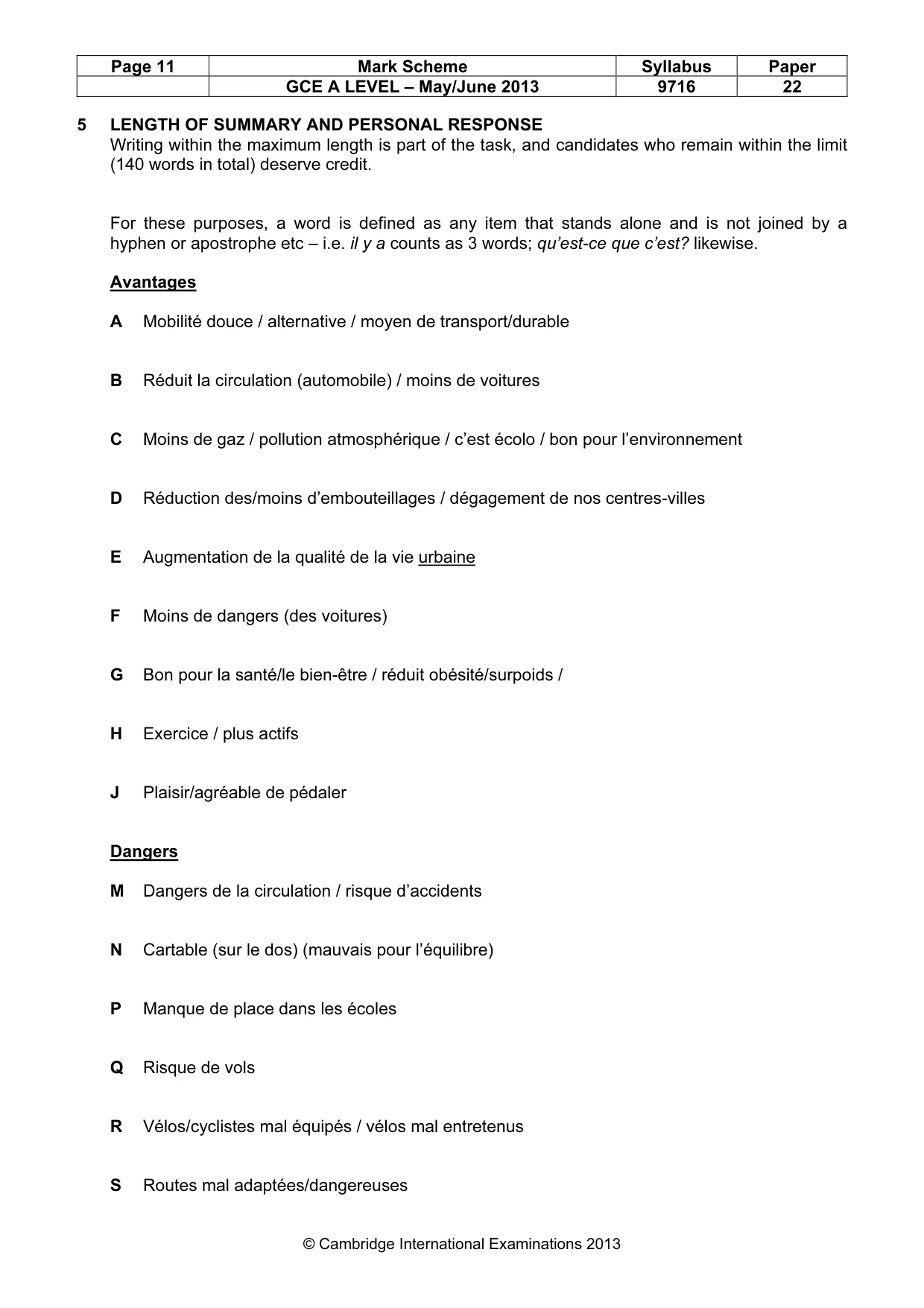 Mark scheme, page 11 of 12