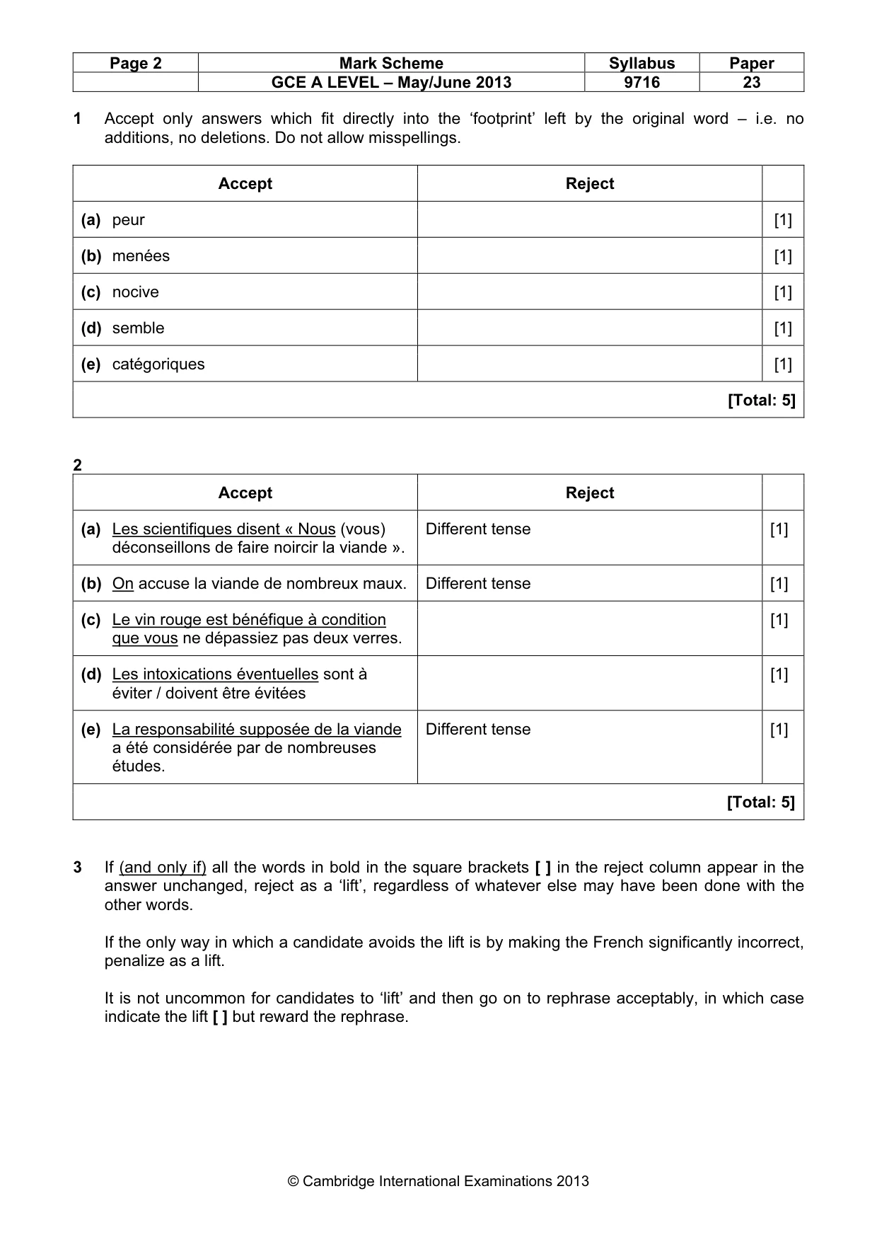 Mark scheme, page 2 of 10