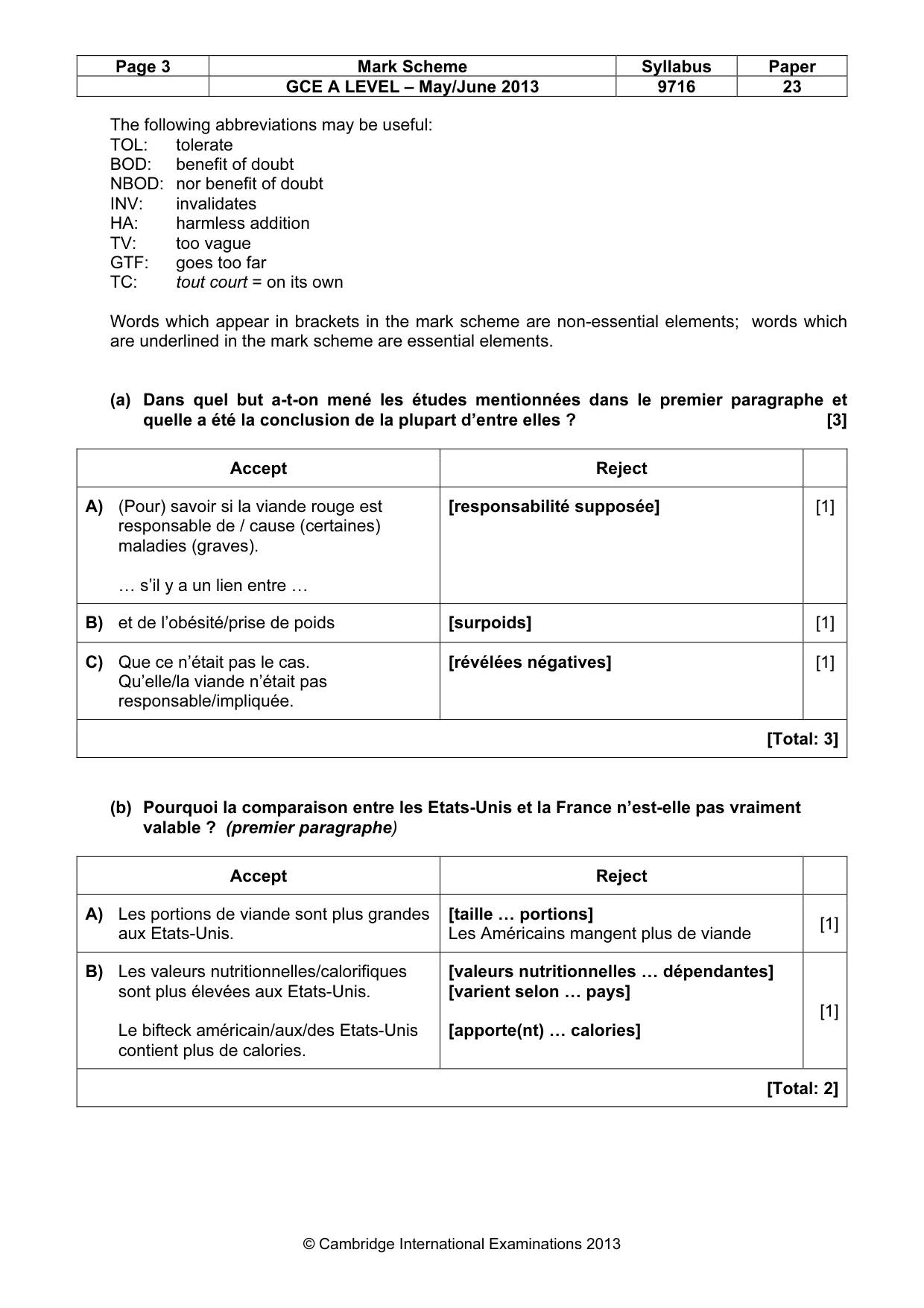 Mark scheme, page 3 of 10
