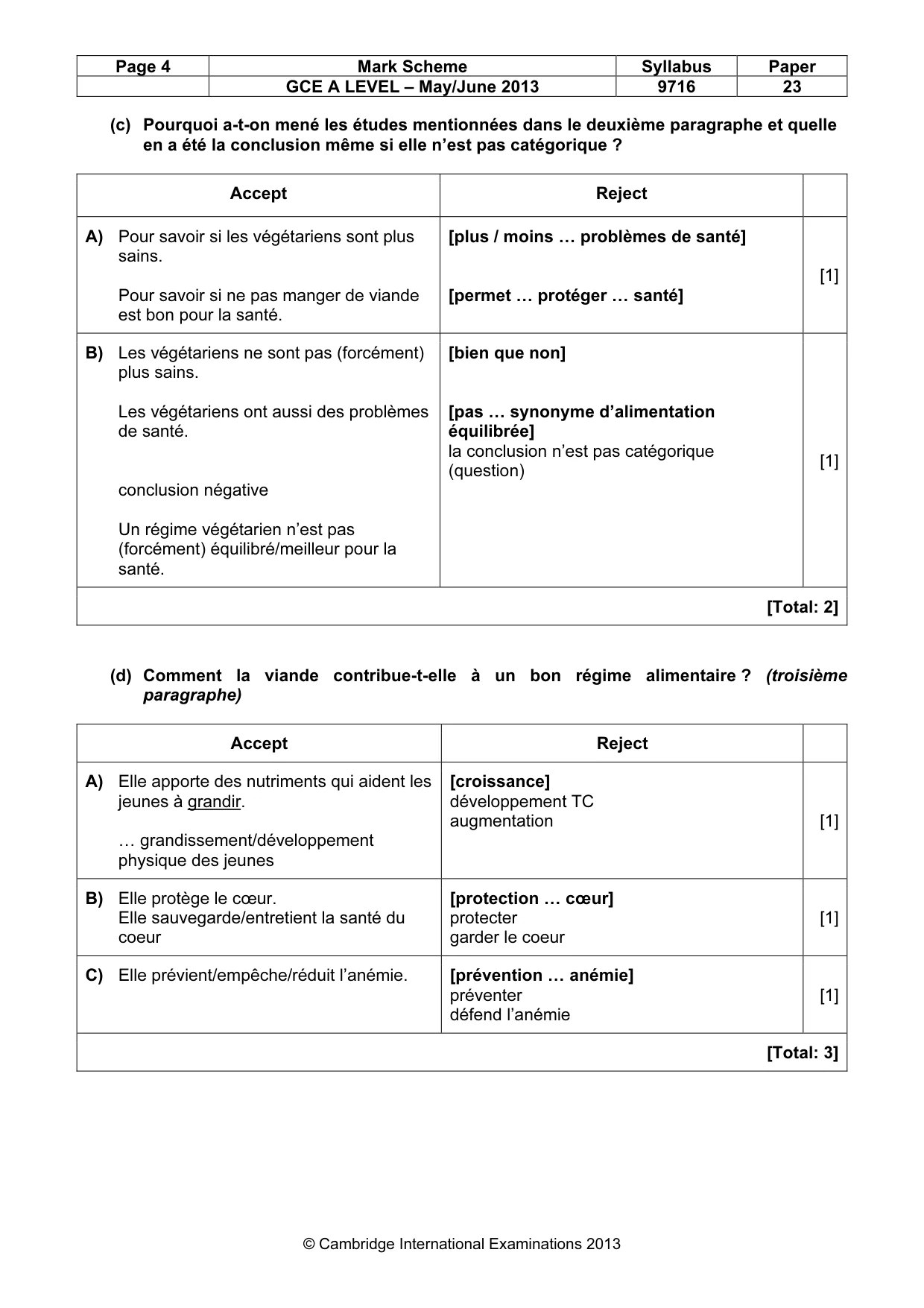 Mark scheme, page 4 of 10