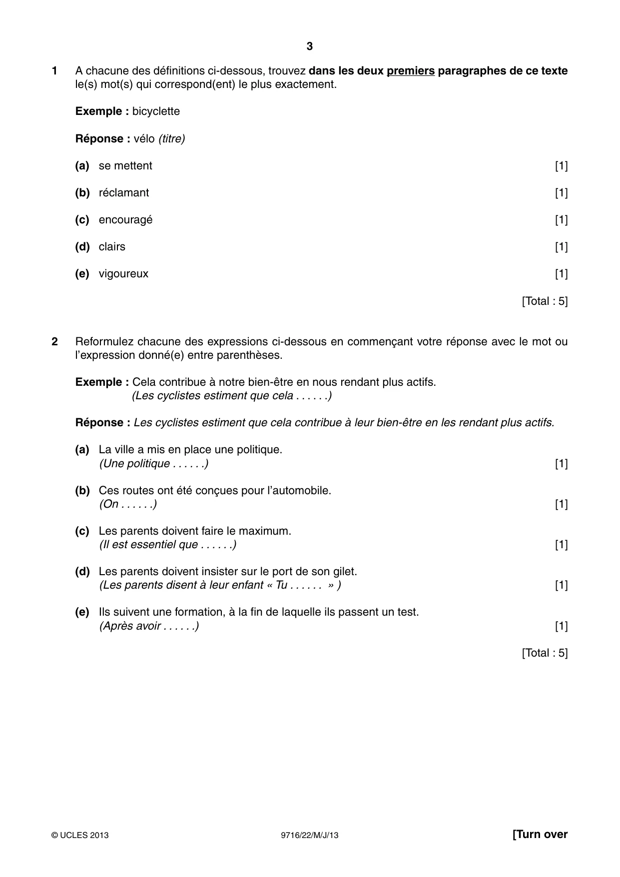 Cambridge A Level French (A Level only) 9716 2013 May/June Paper 2 · Variant 2 question paper, page 3 of 8