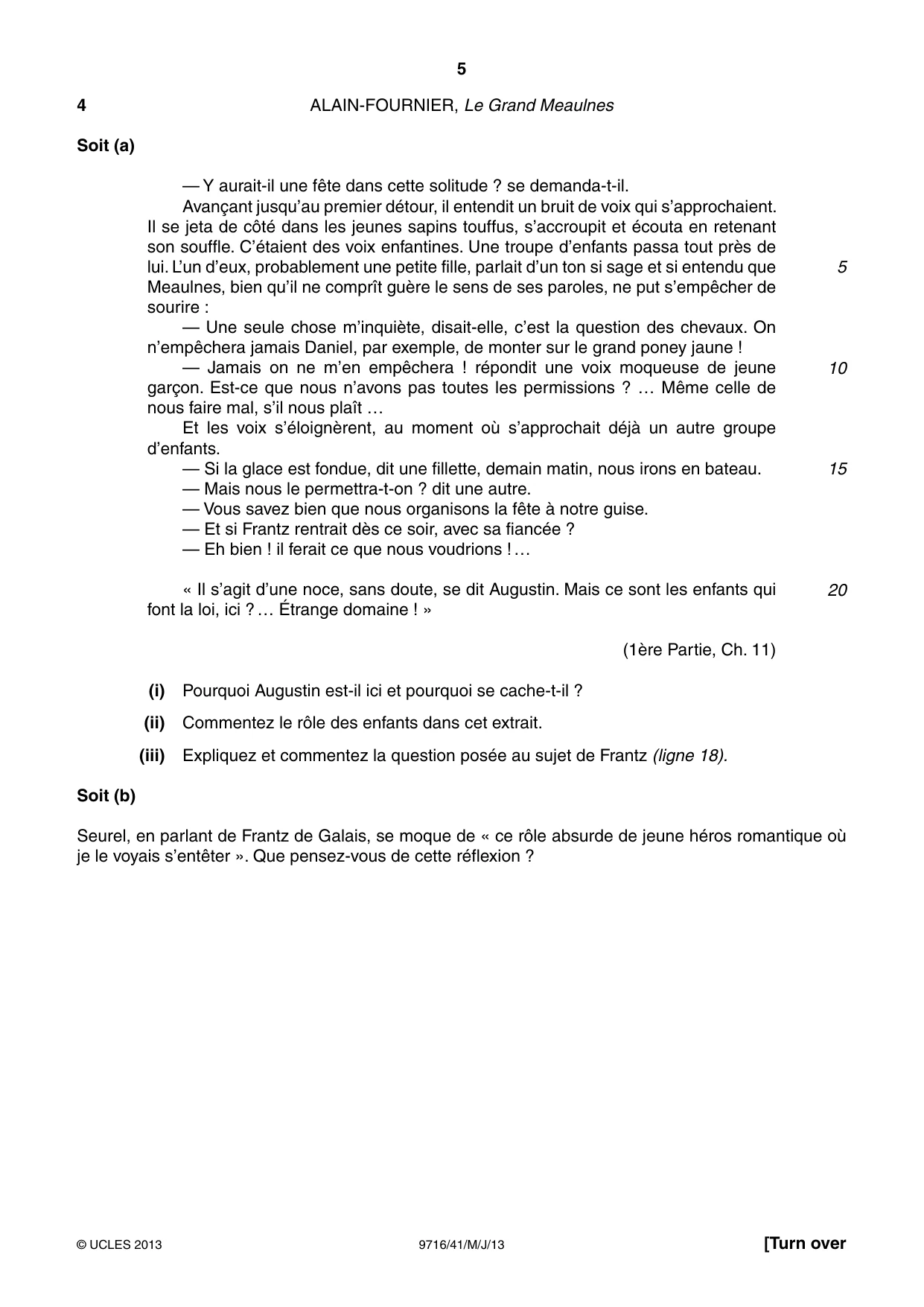 Cambridge A Level French (A Level only) 9716 2013 May/June Paper 4 · Variant 1 question paper, page 5 of 8