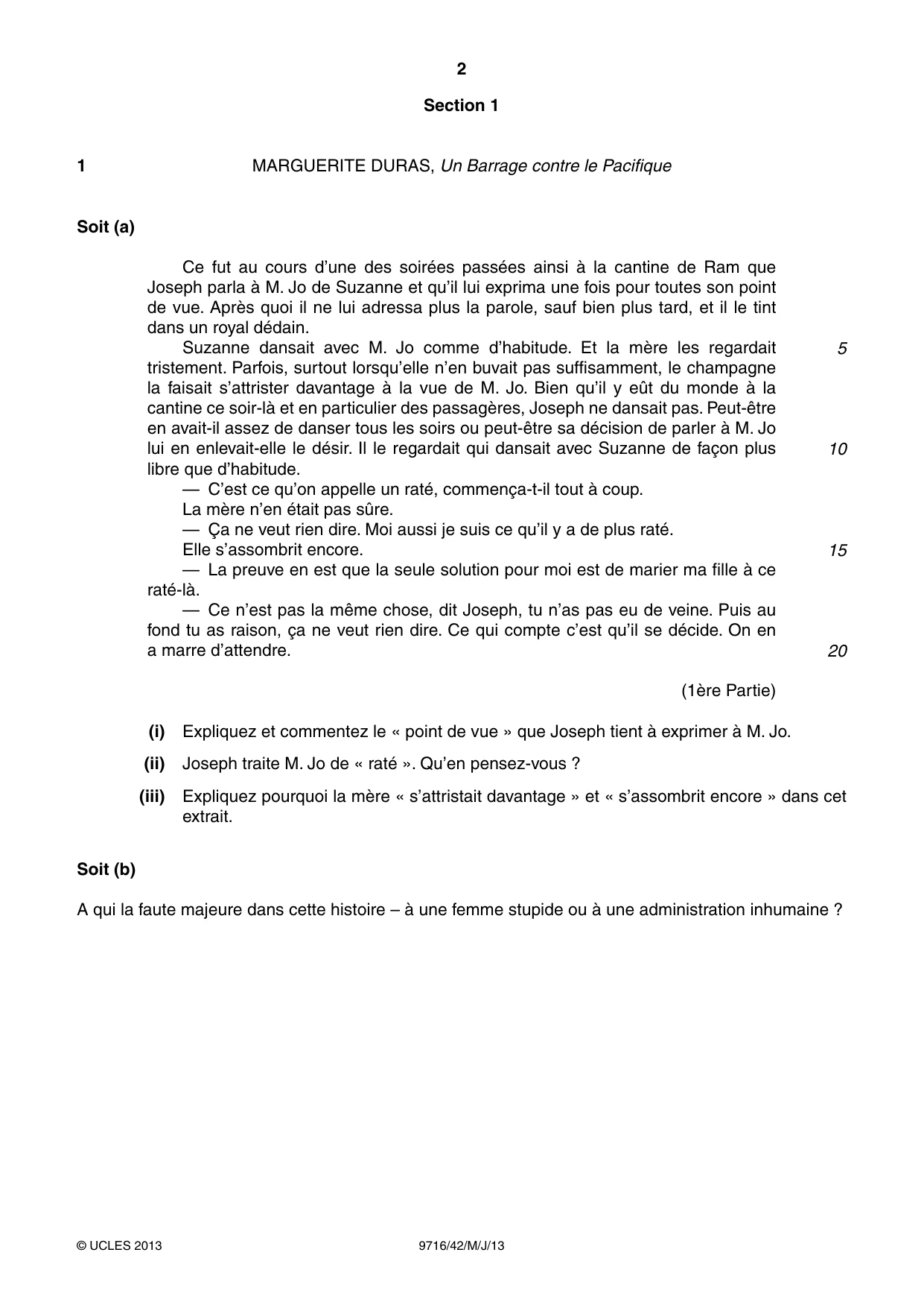 Cambridge A Level French (A Level only) 9716 2013 May/June Paper 4 · Variant 2 question paper, page 2 of 8
