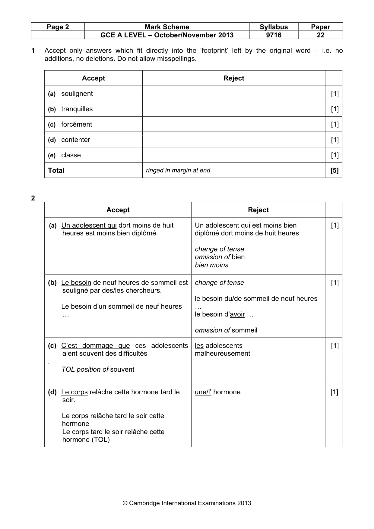 Mark scheme, page 2 of 16