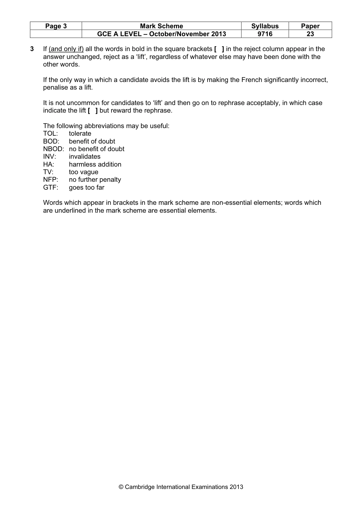 Mark scheme, page 3 of 14
