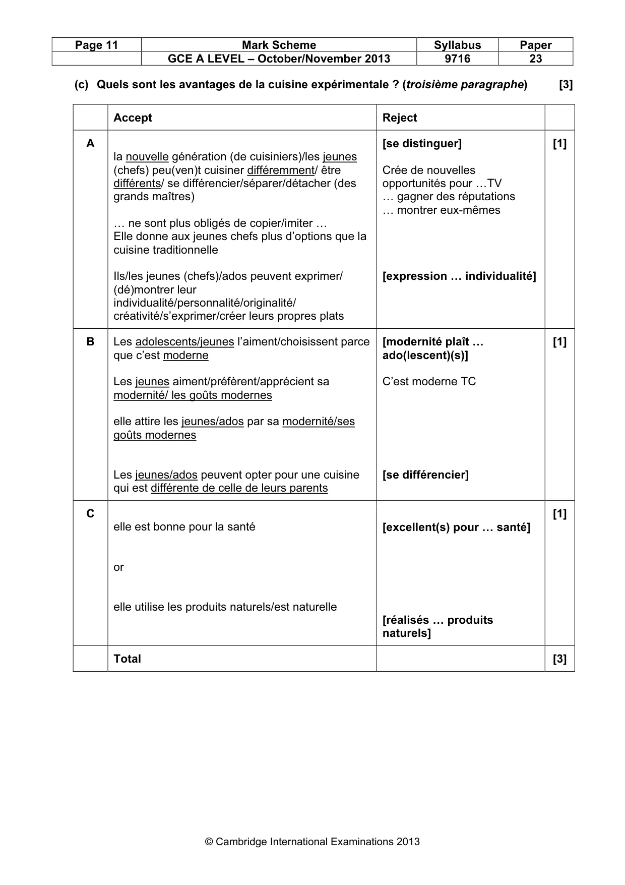 Mark scheme, page 11 of 14