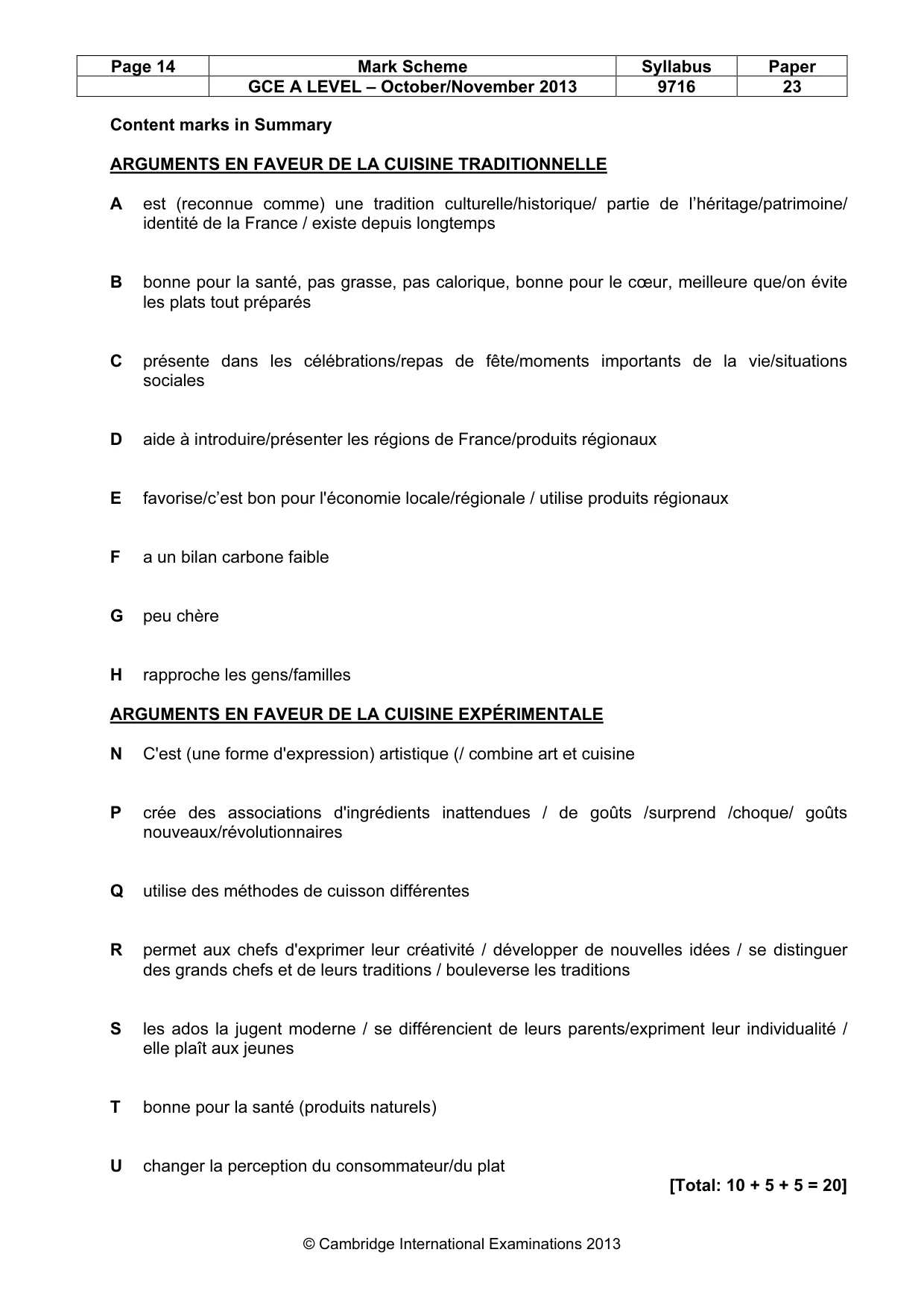 Mark scheme, page 14 of 14