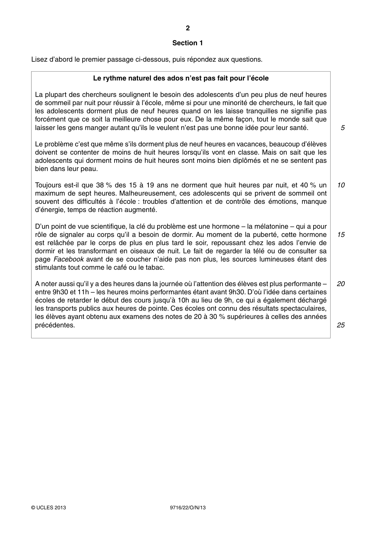 Cambridge A Level French (A Level only) 9716 2013 Oct/Nov Paper 2 · Variant 2 question paper, page 2 of 8
