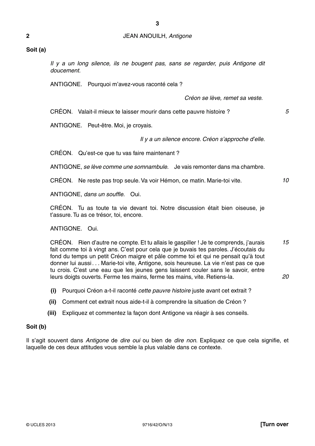 Cambridge A Level French (A Level only) 9716 2013 Oct/Nov Paper 4 · Variant 2 question paper, page 3 of 8