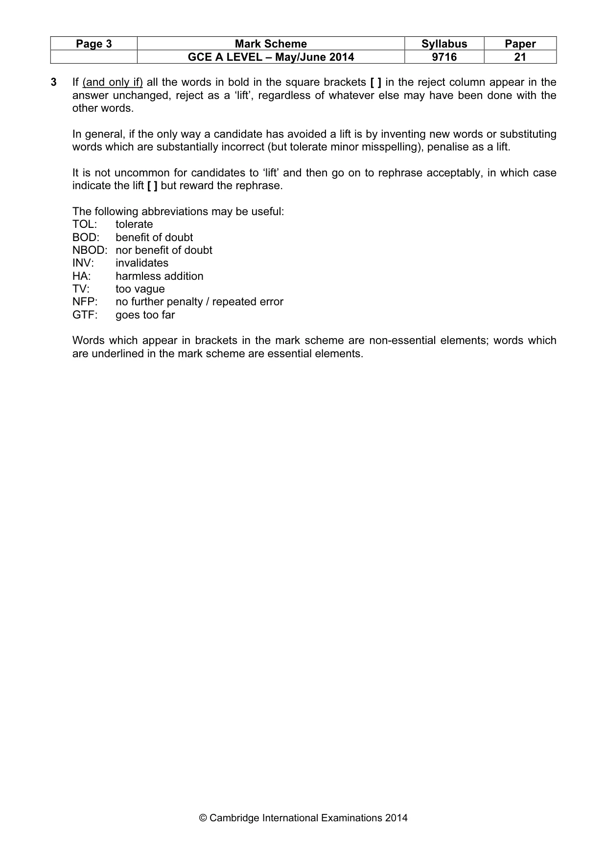 Mark scheme, page 3 of 12