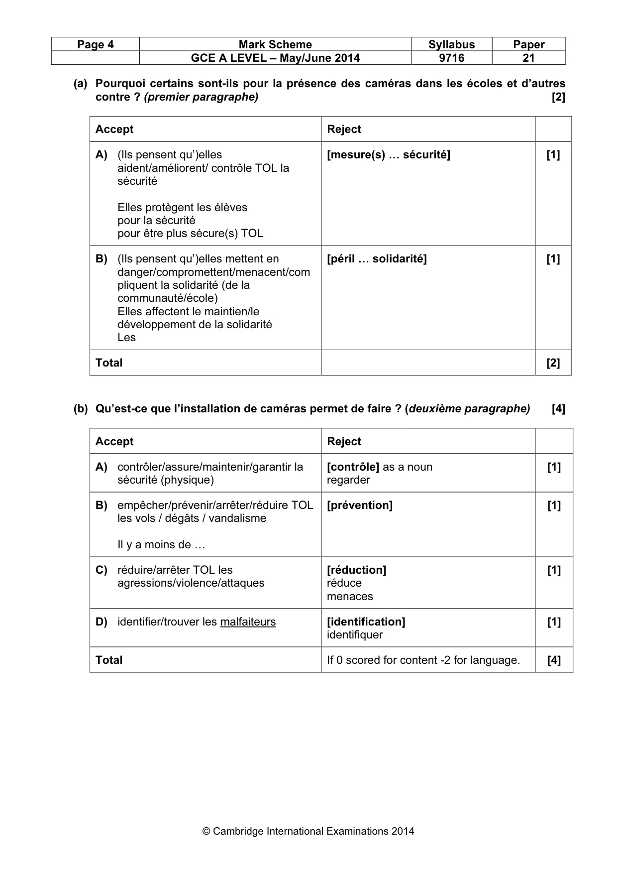 Mark scheme, page 4 of 12