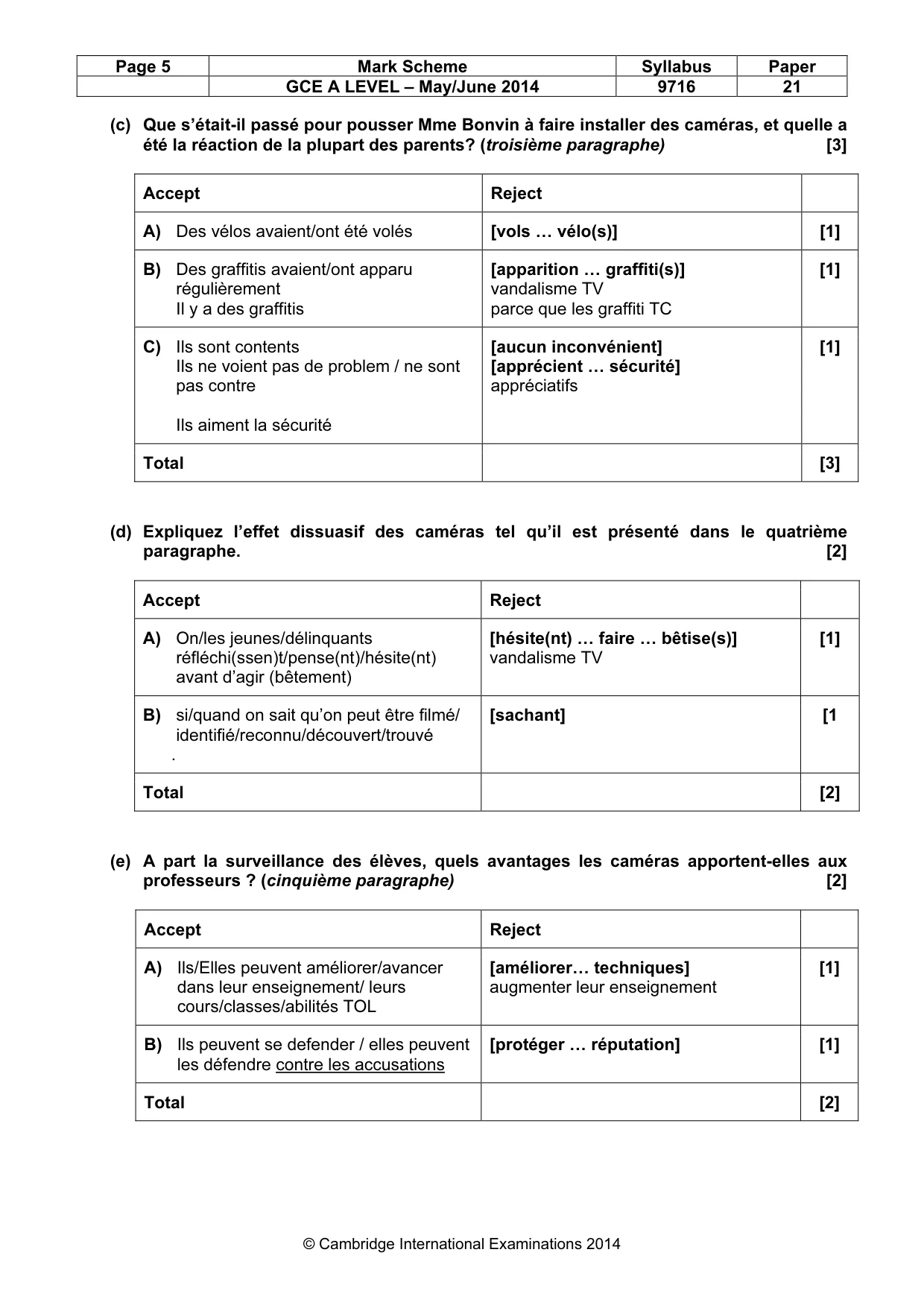 Mark scheme, page 5 of 12
