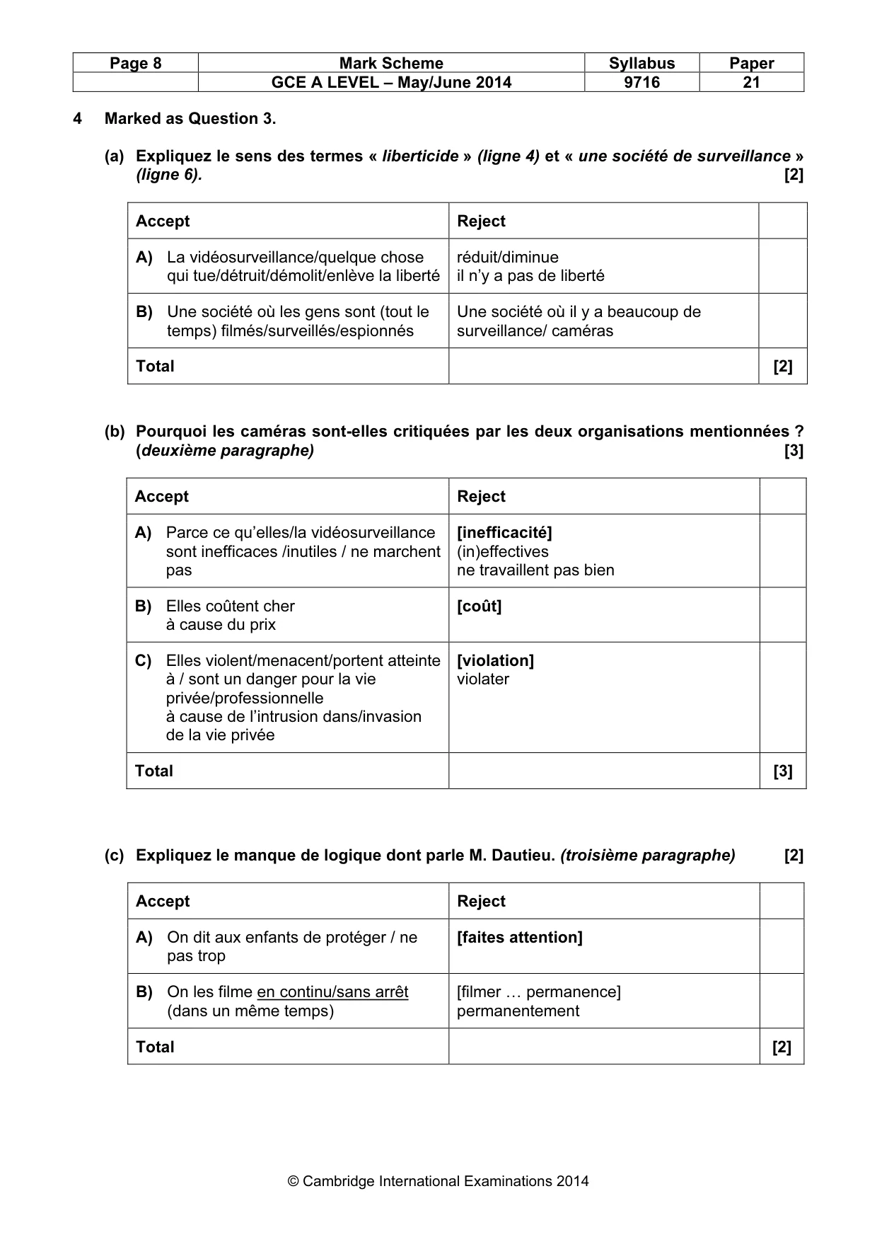 Mark scheme, page 8 of 12