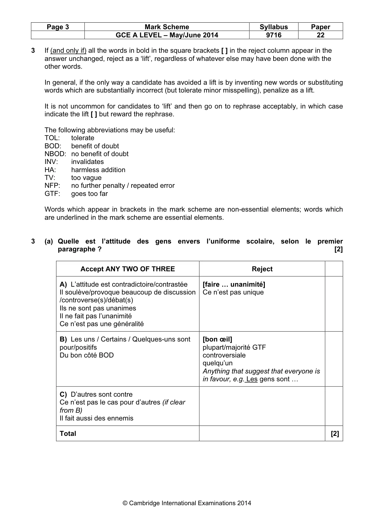 Mark scheme, page 3 of 12
