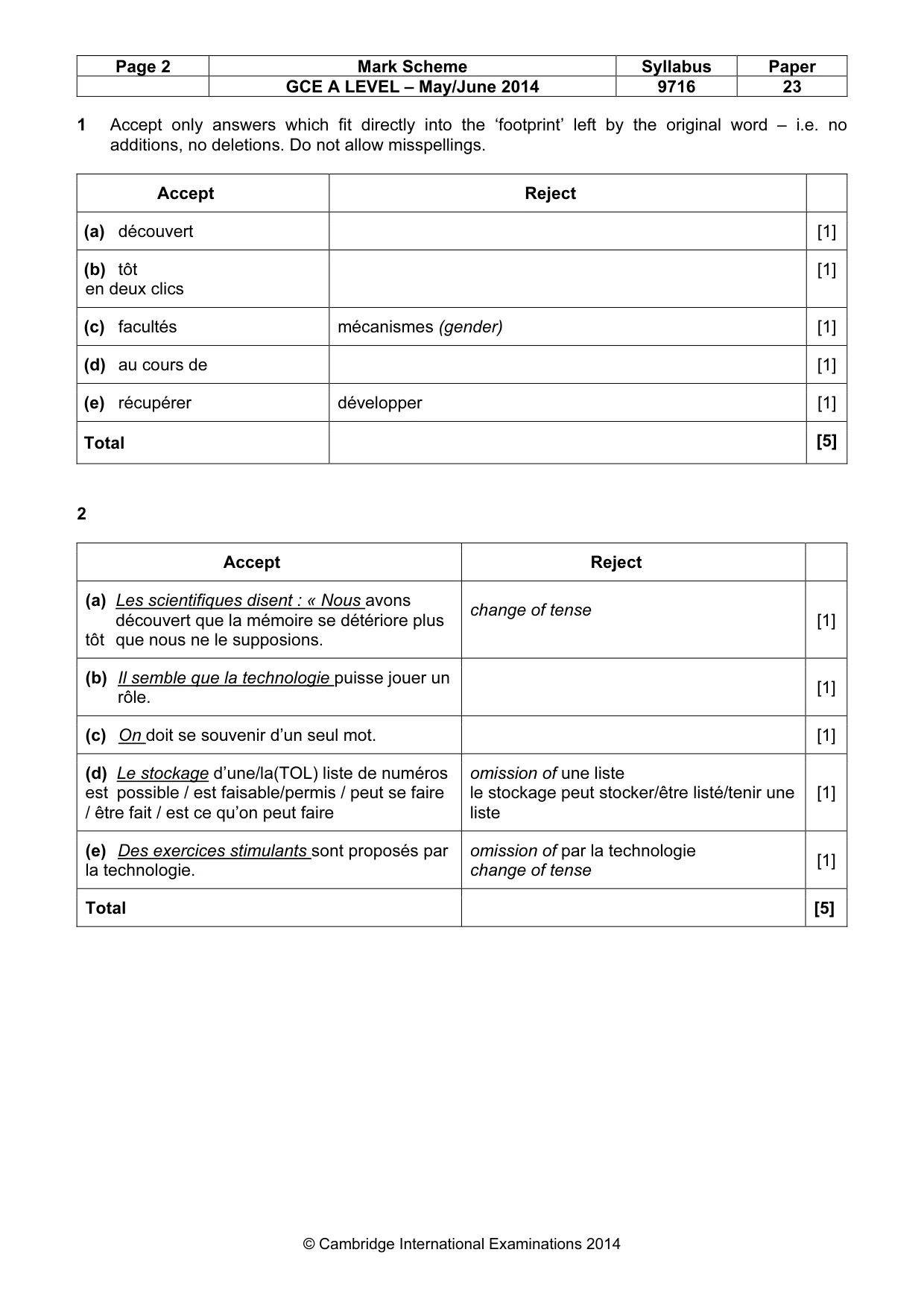 Mark scheme, page 2 of 12