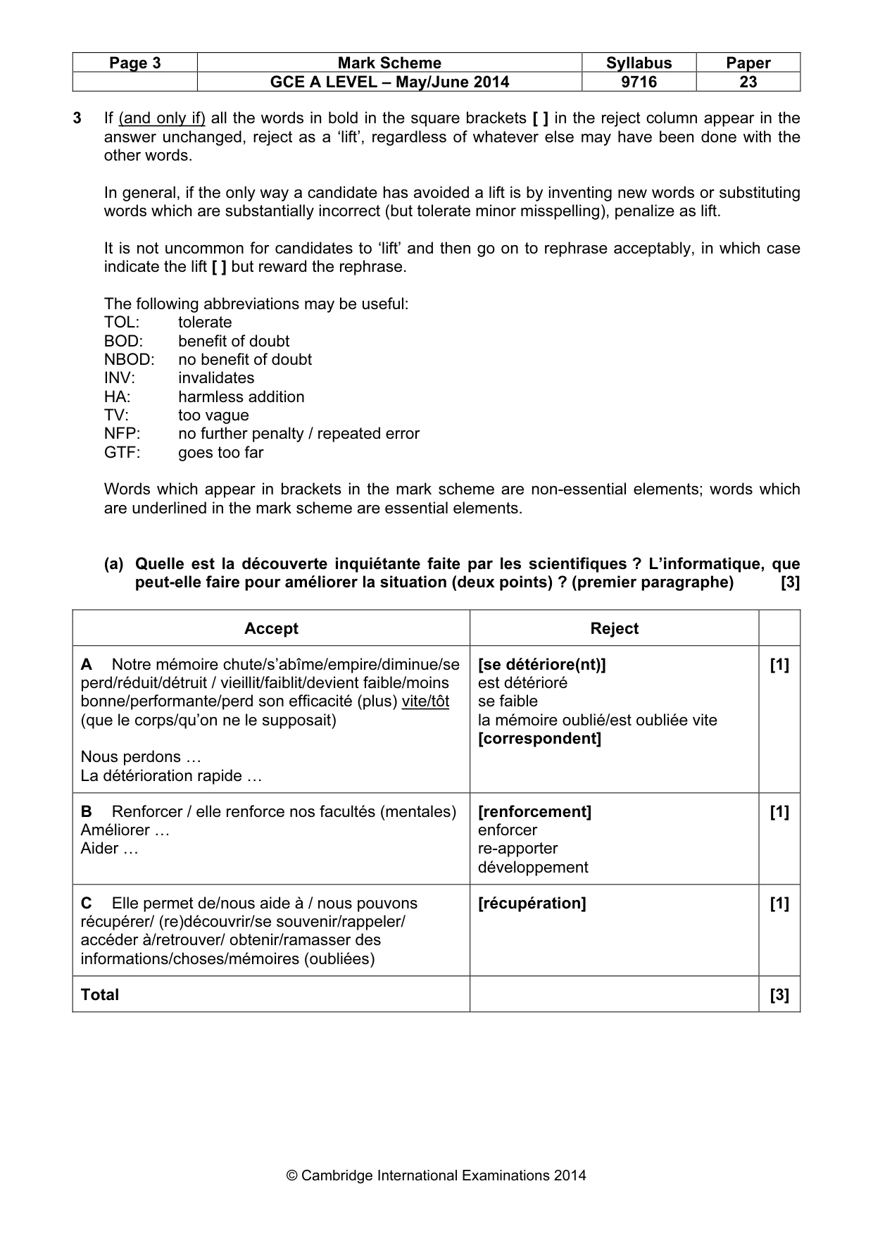 Mark scheme, page 3 of 12