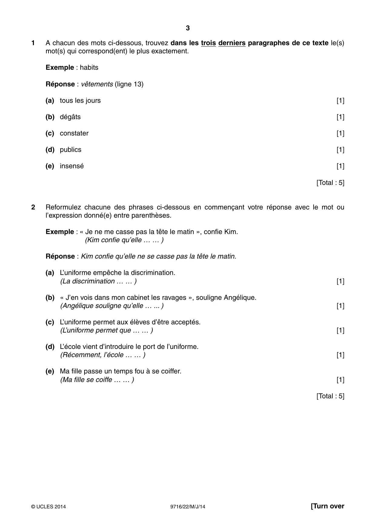 Cambridge A Level French (A Level only) 9716 2014 May/June Paper 2 · Variant 2 question paper, page 3 of 8