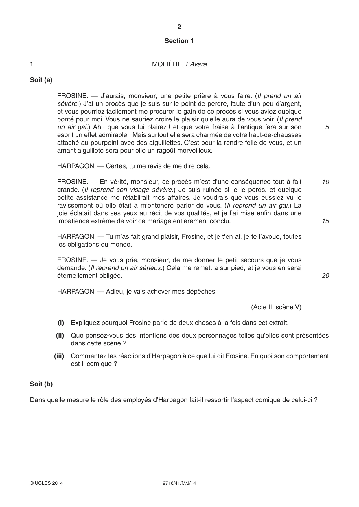 Cambridge A Level French (A Level only) 9716 2014 May/June Paper 4 · Variant 1 question paper, page 2 of 8