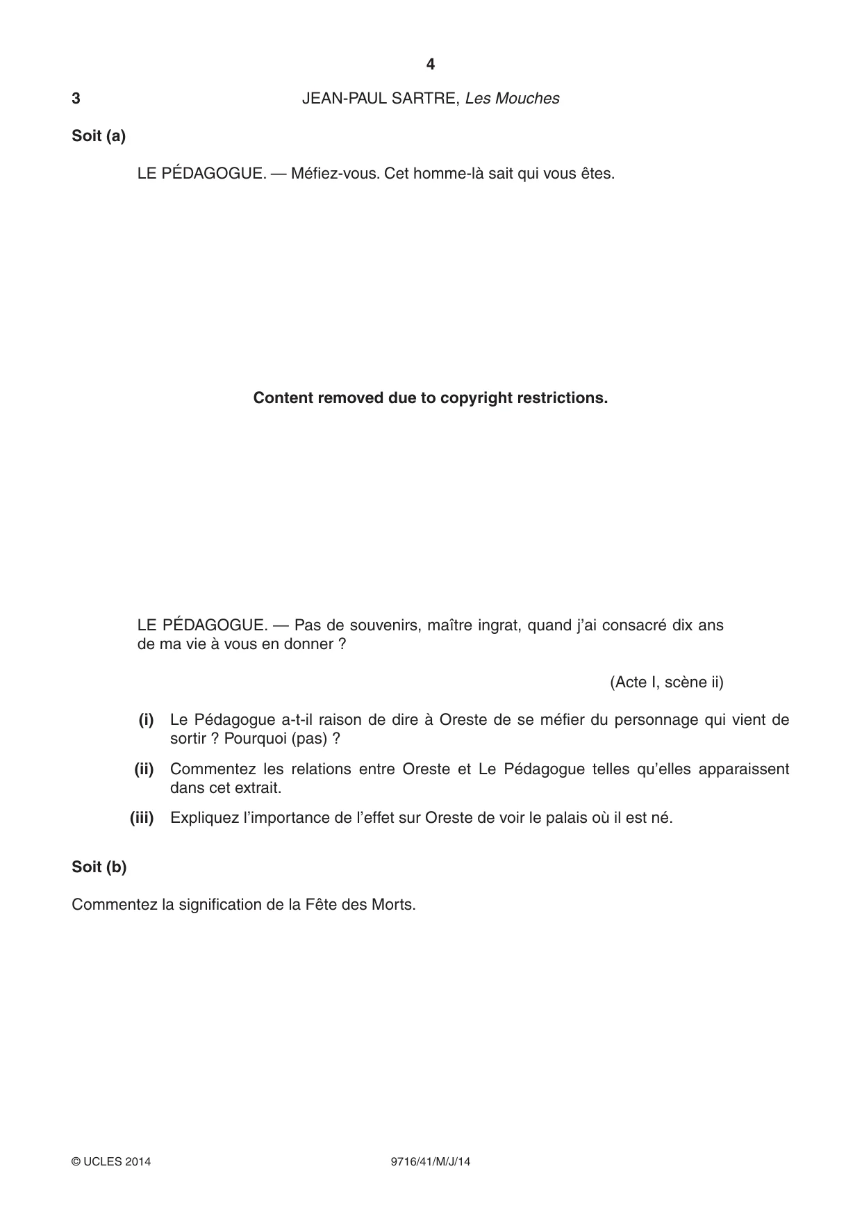 Cambridge A Level French (A Level only) 9716 2014 May/June Paper 4 · Variant 1 question paper, page 4 of 8
