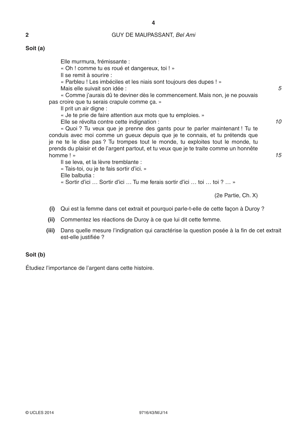 Cambridge A Level French (A Level only) 9716 2014 May/June Paper 4 · Variant 3 question paper, page 4 of 8