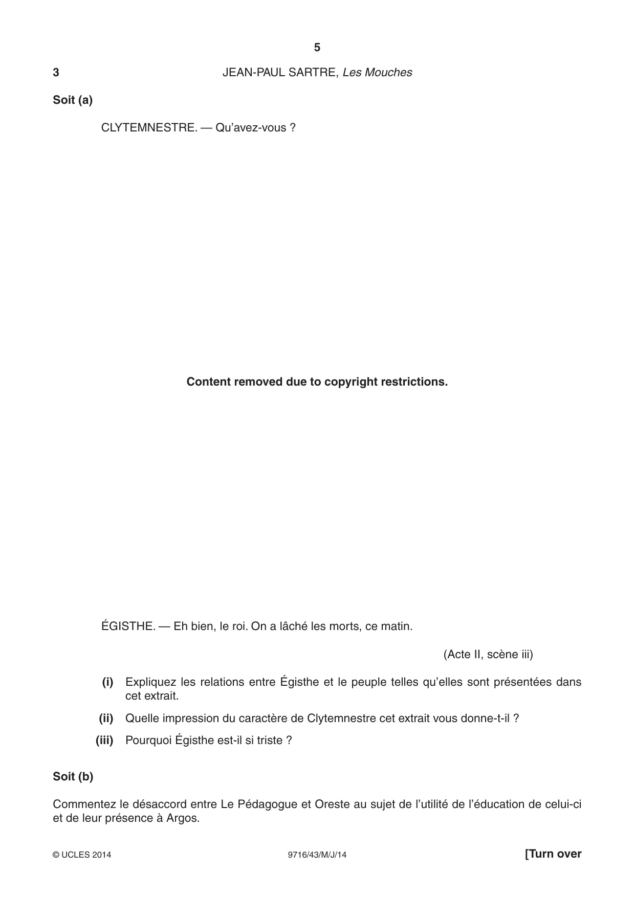 Cambridge A Level French (A Level only) 9716 2014 May/June Paper 4 · Variant 3 question paper, page 5 of 8