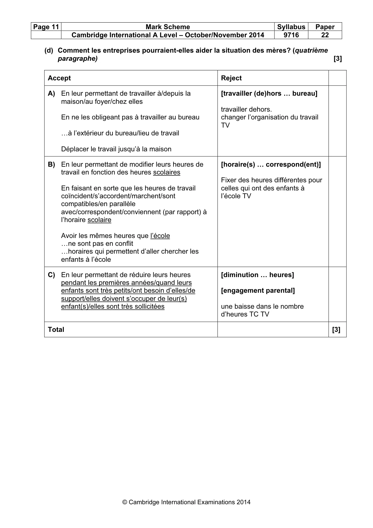 Mark scheme, page 11 of 14