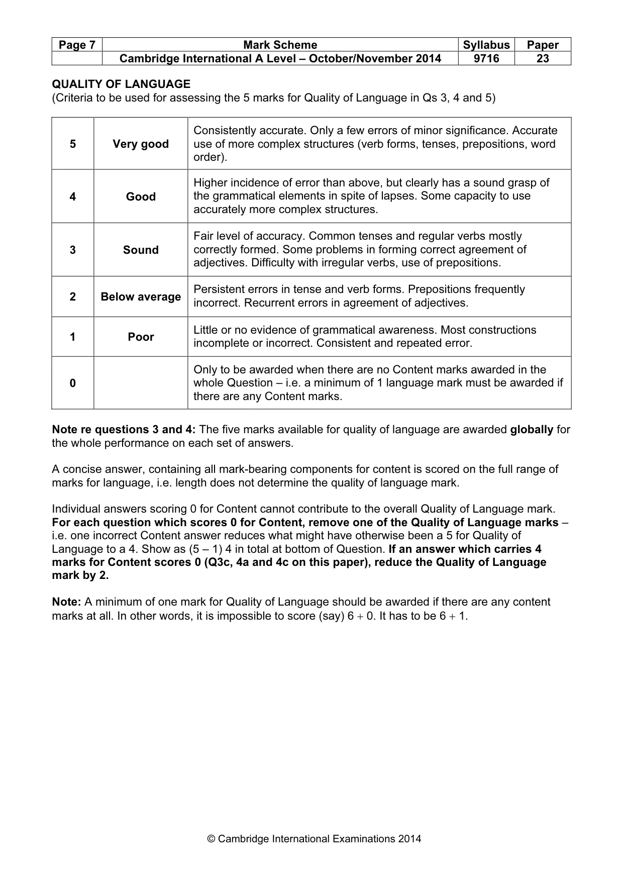 Mark scheme, page 7 of 12